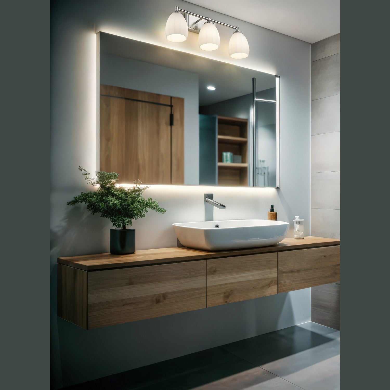 Z-Lite - 7004-3V-BN - Three Light Vanity - Oren - Brushed Nickel