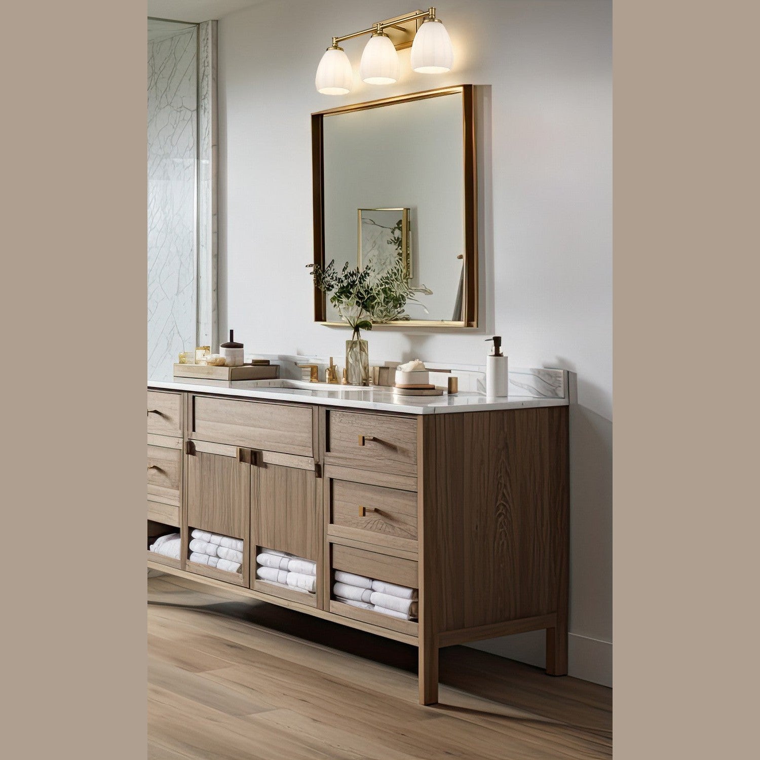 Z-Lite - 7004-3V-MGLD - Three Light Vanity - Oren - Modern Gold