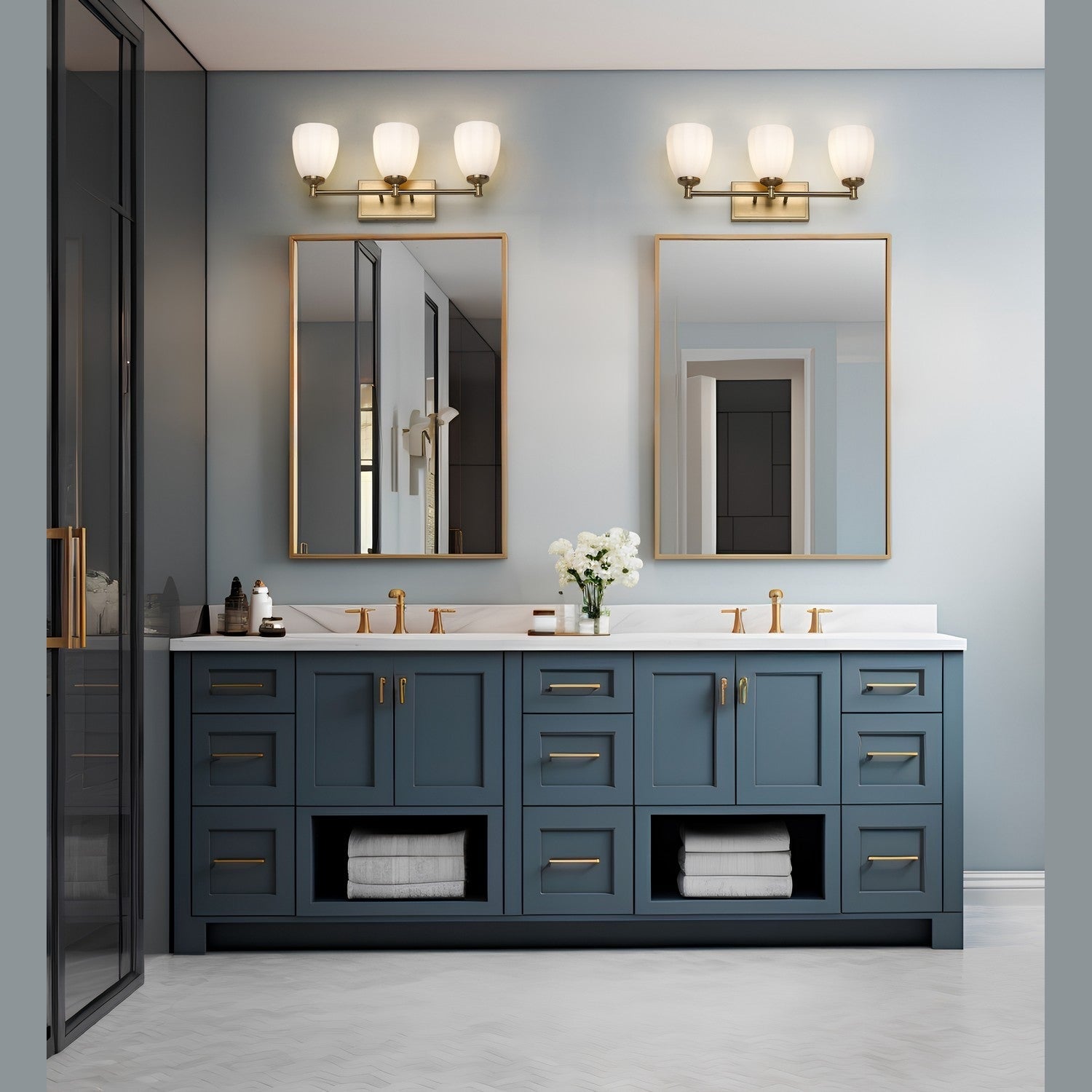 Z-Lite - 7004-3V-MGLD - Three Light Vanity - Oren - Modern Gold