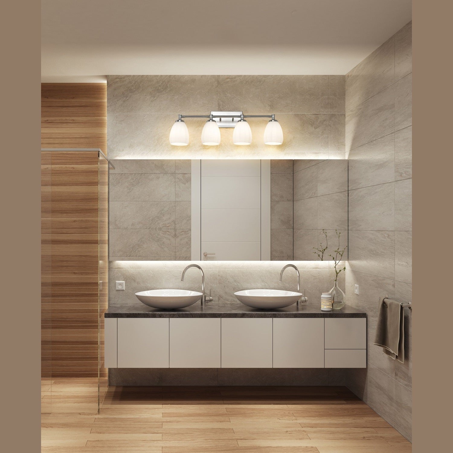 Z-Lite - 7004-4V-BN - Four Light Vanity - Oren - Brushed Nickel