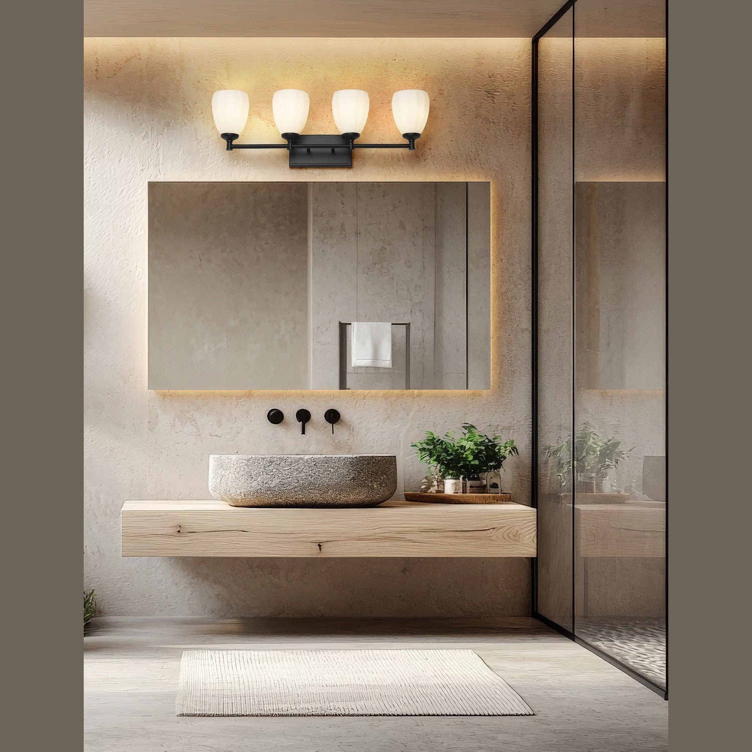 Z-Lite - 7004-4V-MB - Four Light Vanity - Oren - Matte Black