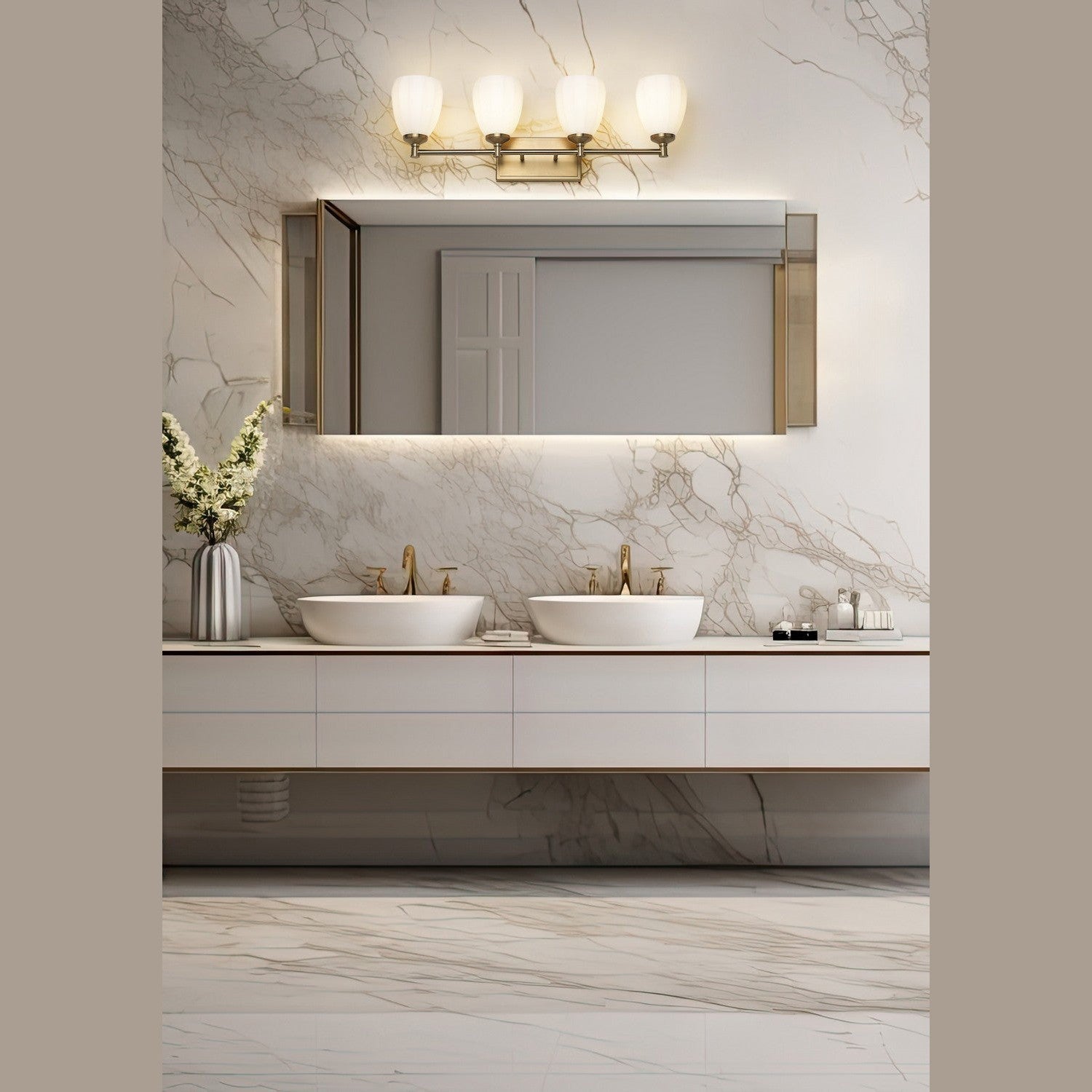 Z-Lite - 7004-4V-MGLD - Four Light Vanity - Oren - Modern Gold