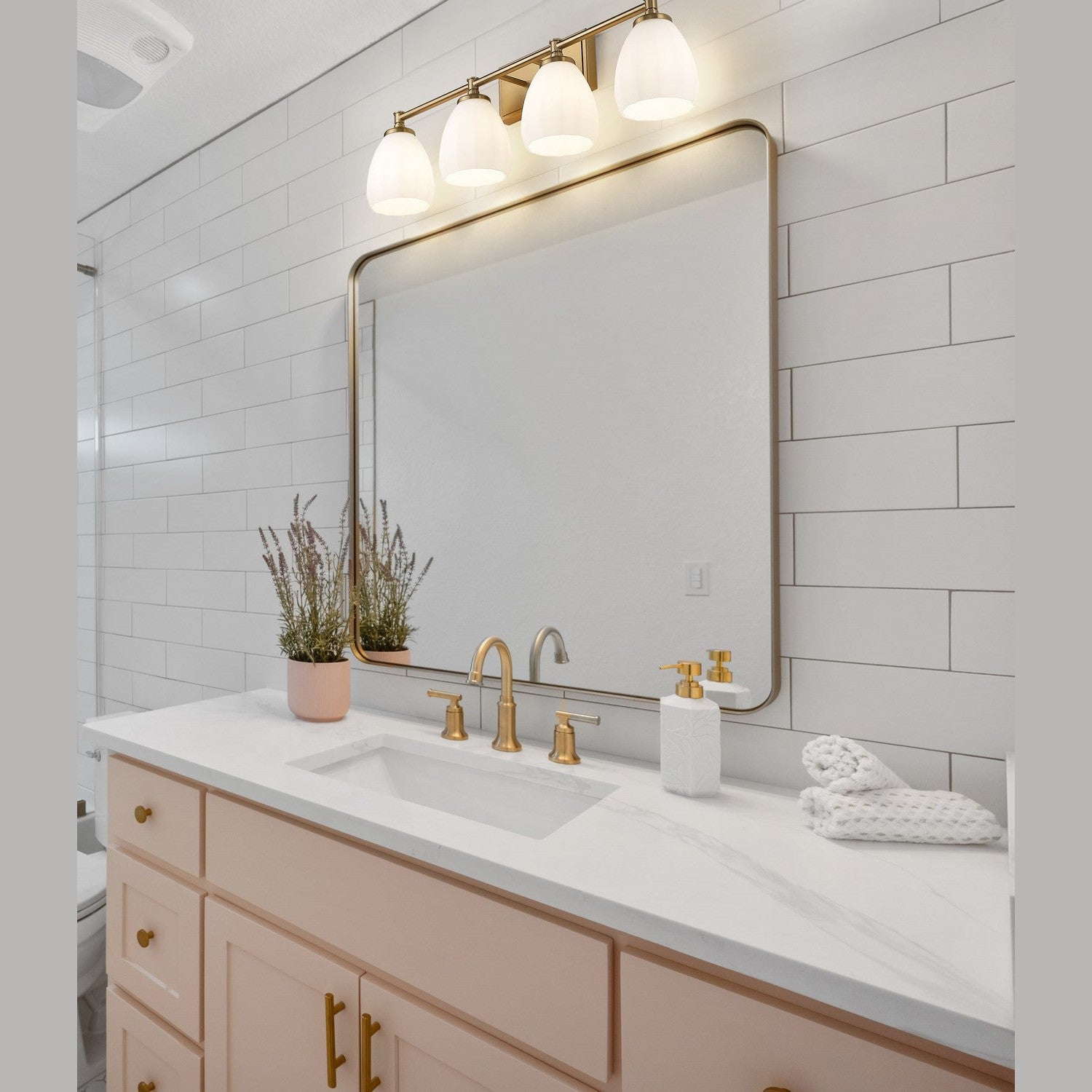 Z-Lite - 7004-4V-MGLD - Four Light Vanity - Oren - Modern Gold