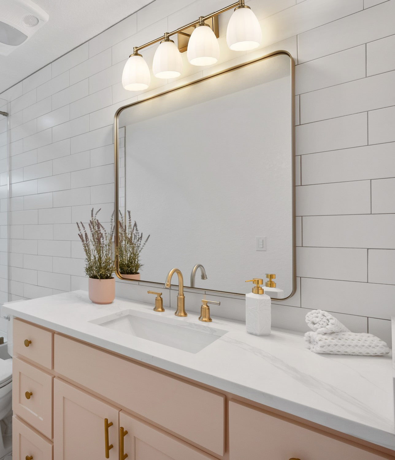 Z-Lite - 7004-4V-MGLD - Four Light Vanity - Oren - Modern Gold