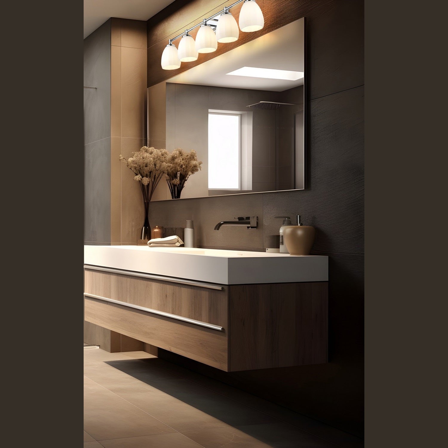 Z-Lite - 7004-5V-CH - Five Light Vanity - Oren - Chrome