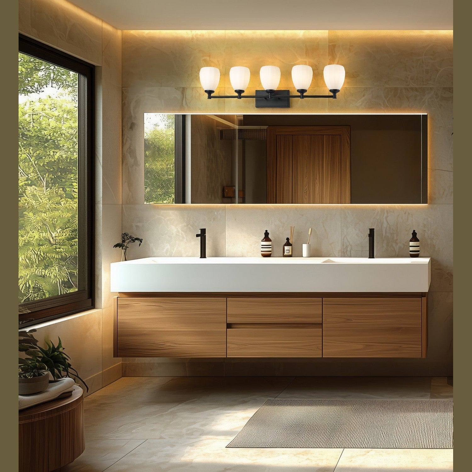 Z-Lite - 7004-5V-MB - Five Light Vanity - Oren - Matte Black