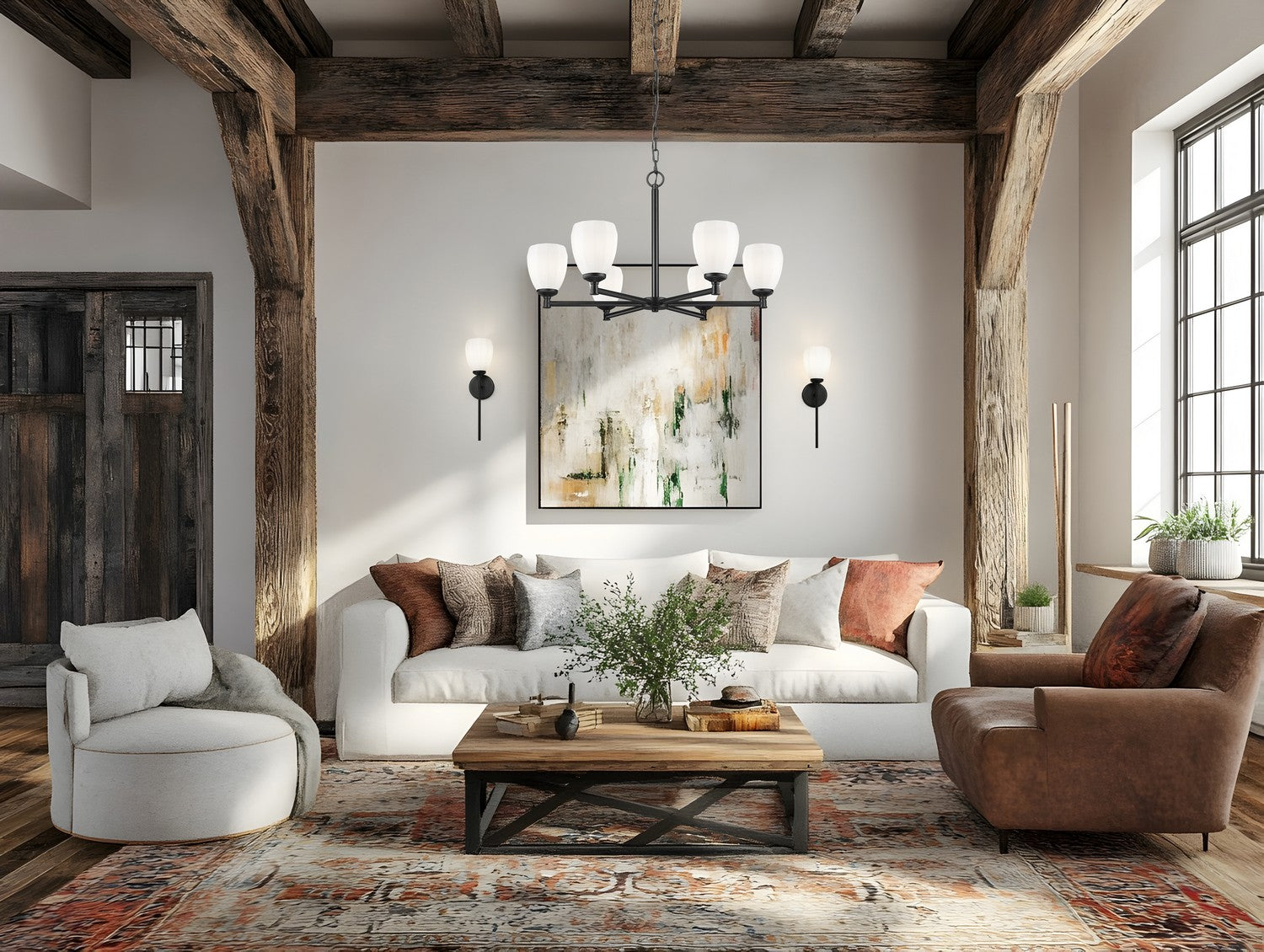 Z-Lite - 7004-6MB - Six Light Chandelier - Oren - Matte Black