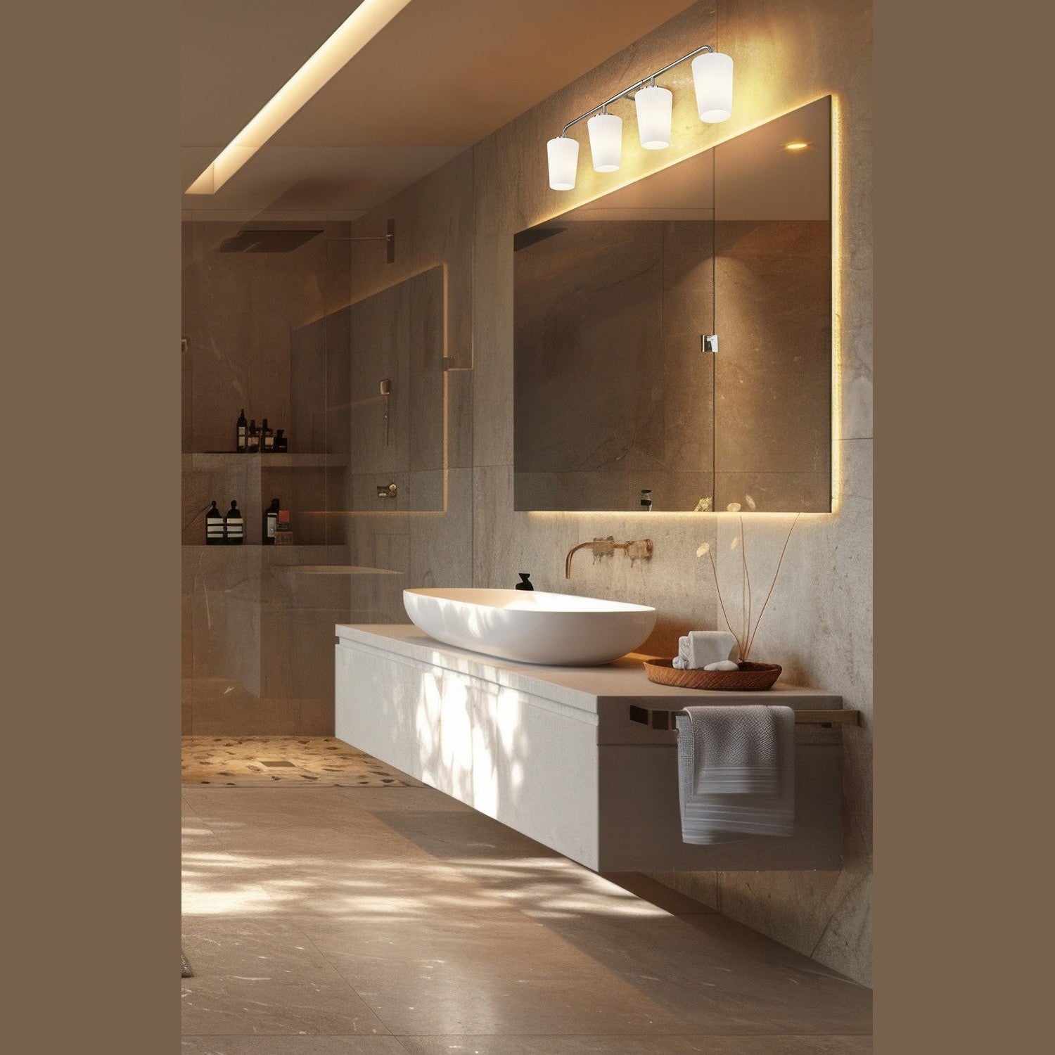 Z-Lite - 7005-4V-BN - Four Light Vanity - Montford - Brushed Nickel