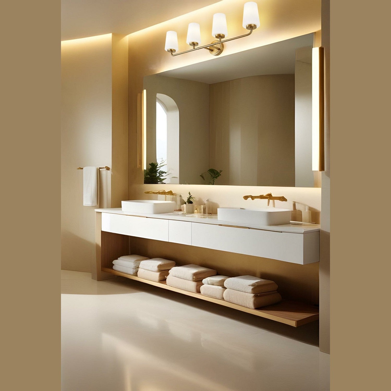 Z-Lite - 7005-4V-MGLD - Four Light Vanity - Montford - Modern Gold