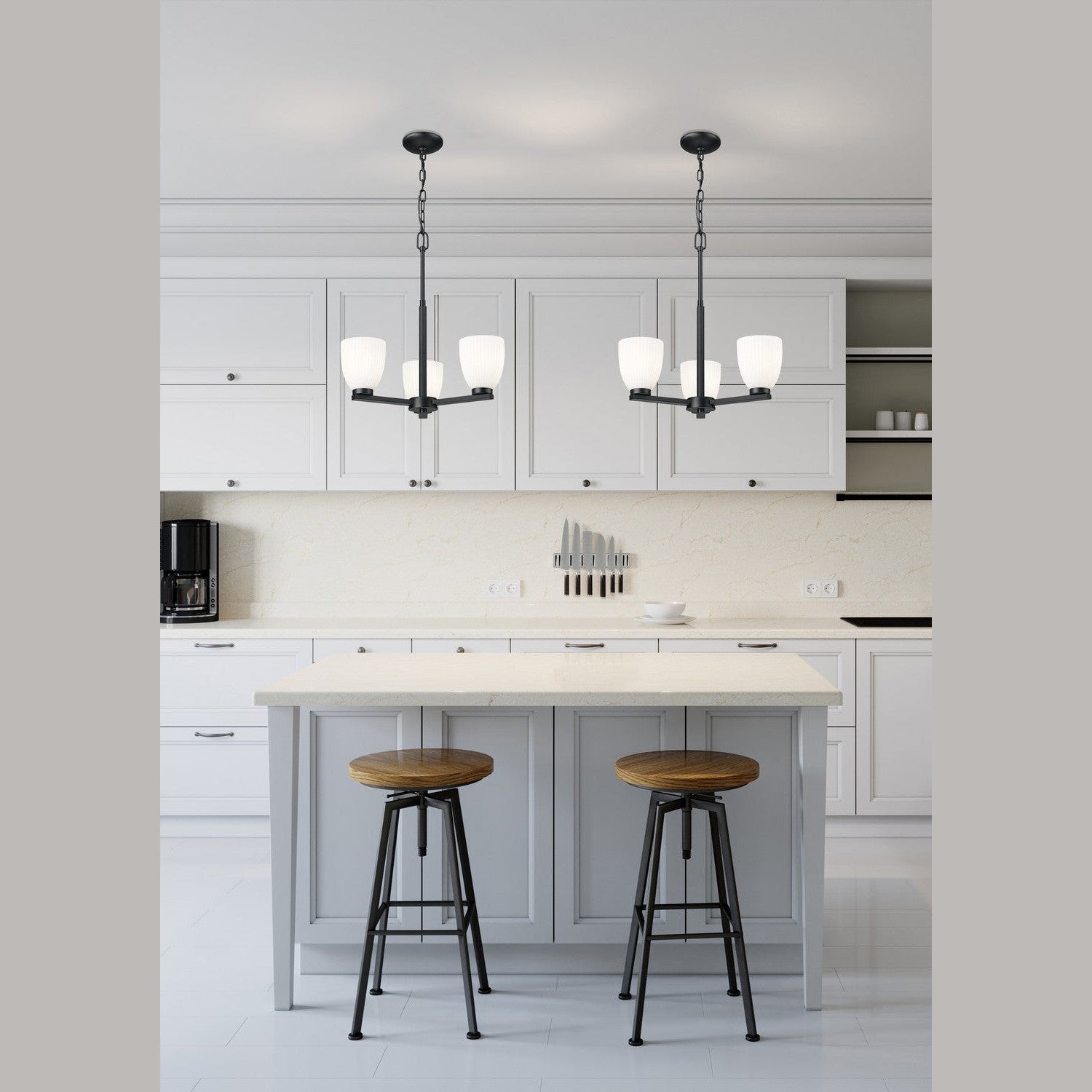 Z-Lite - 7518-3MB - Three Light Chandelier - Naya - Matte Black