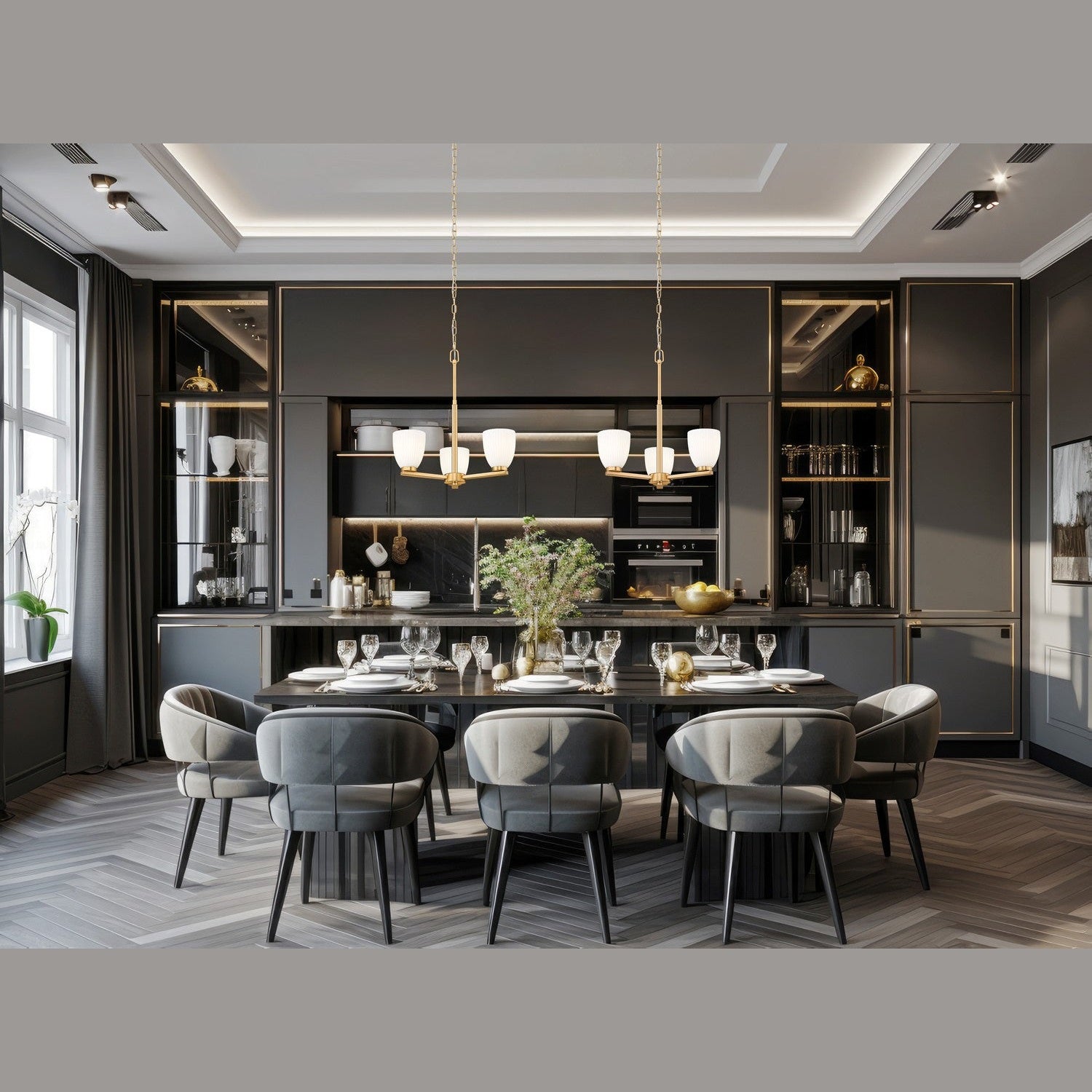Z-Lite - 7518-3MGLD - Three Light Chandelier - Naya - Modern Gold