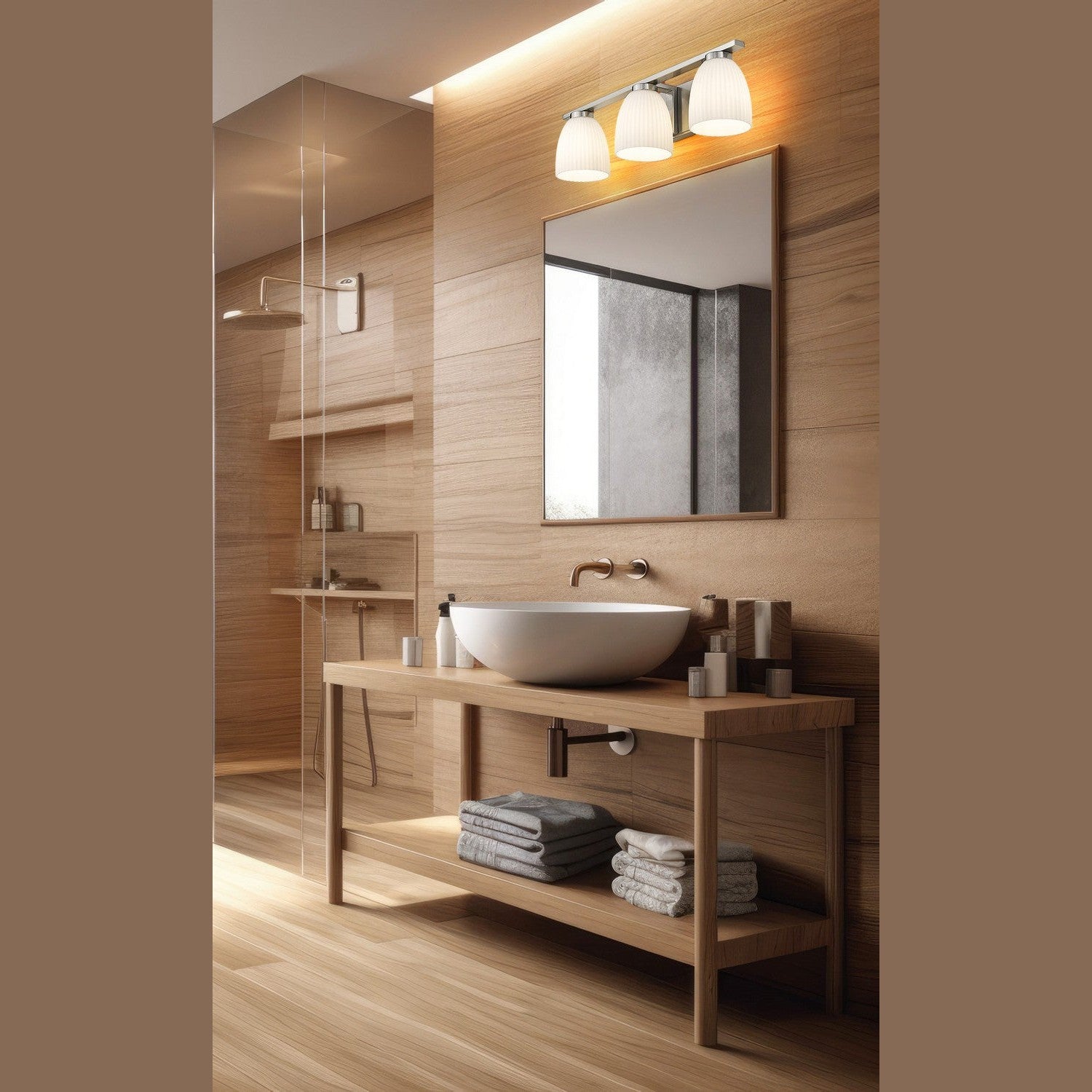 Z-Lite - 7518-3V-BN - Three Light Vanity - Naya - Brushed Nickel