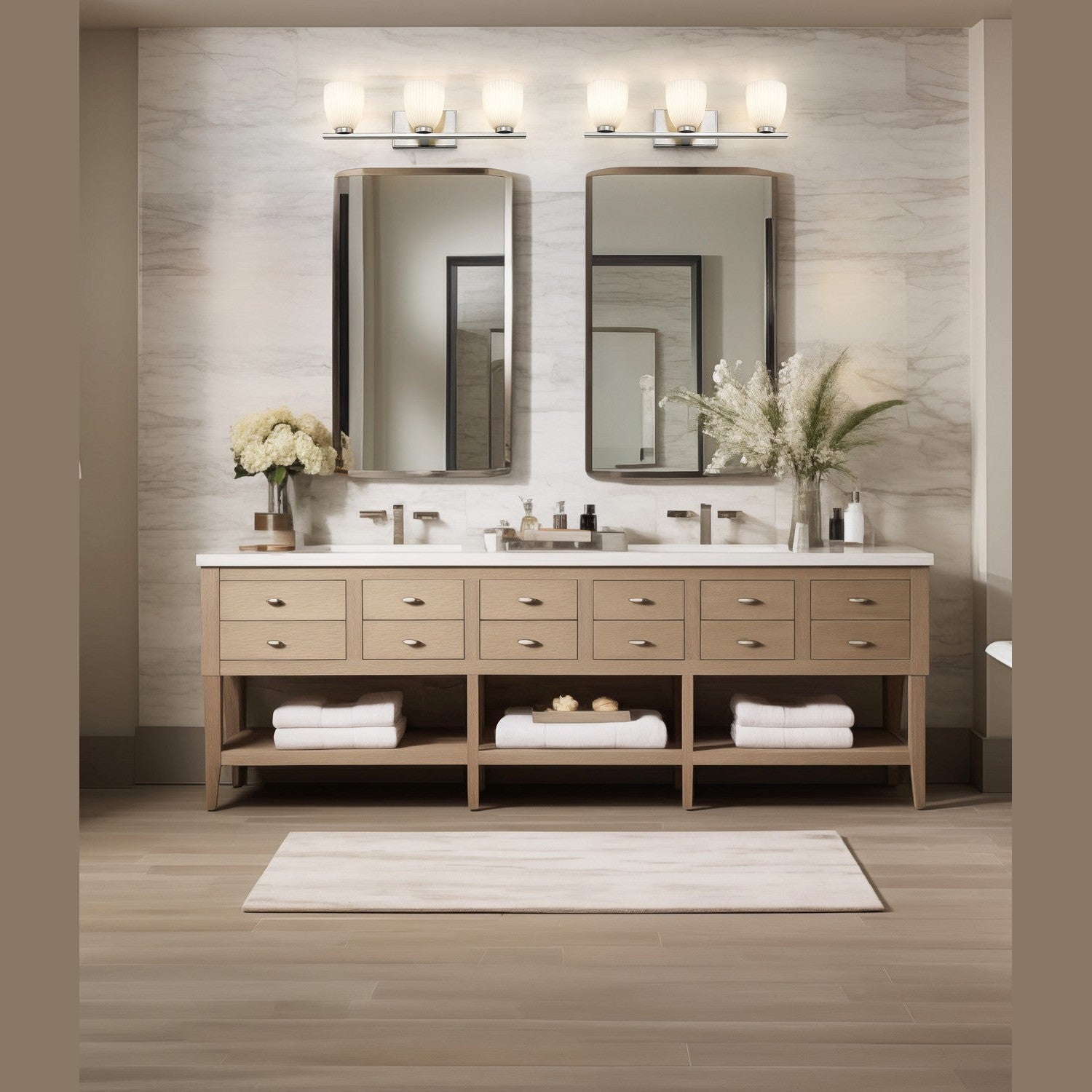 Z-Lite - 7518-3V-BN - Three Light Vanity - Naya - Brushed Nickel