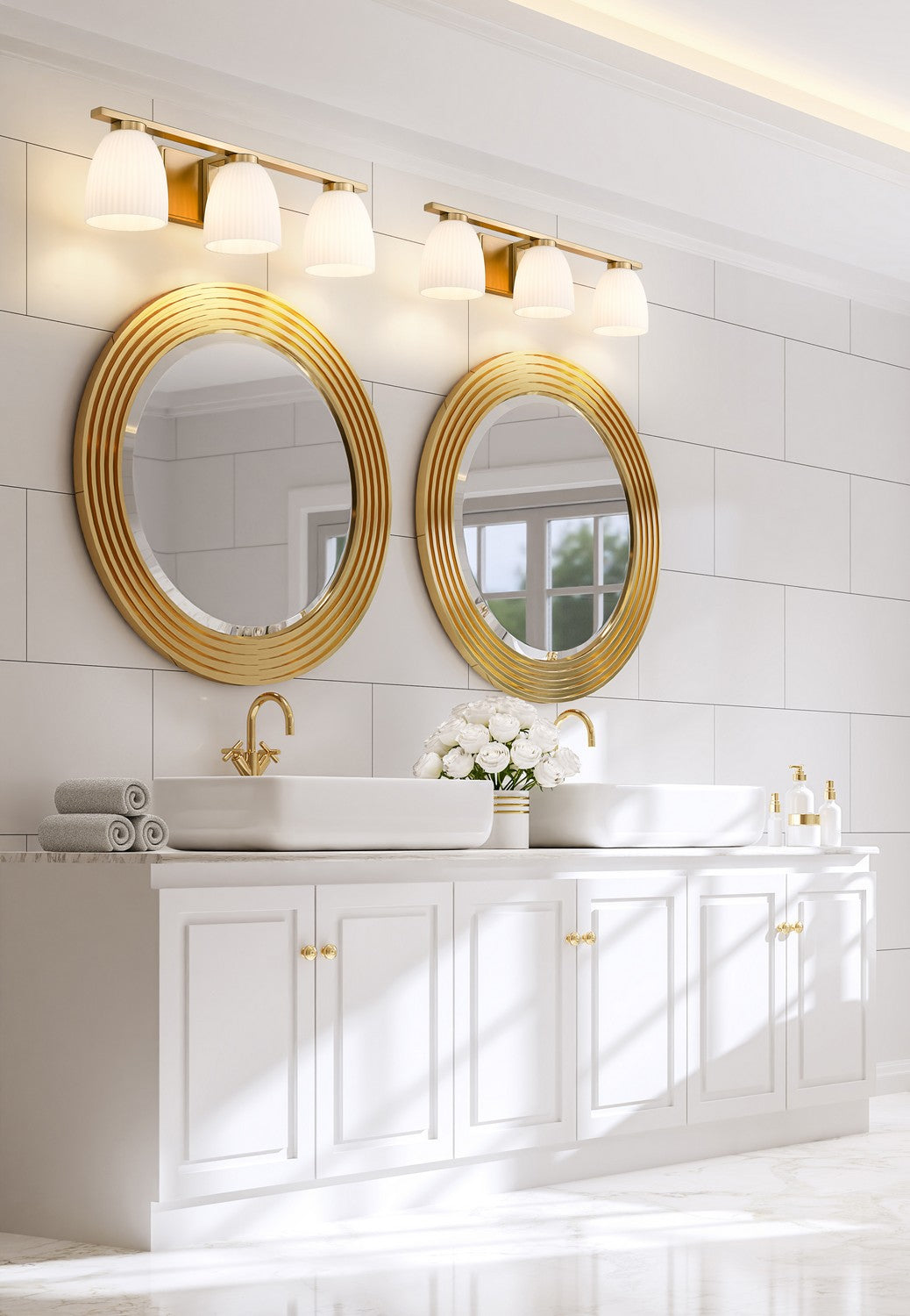 Z-Lite - 7518-3V-MGLD - Three Light Vanity - Naya - Modern Gold