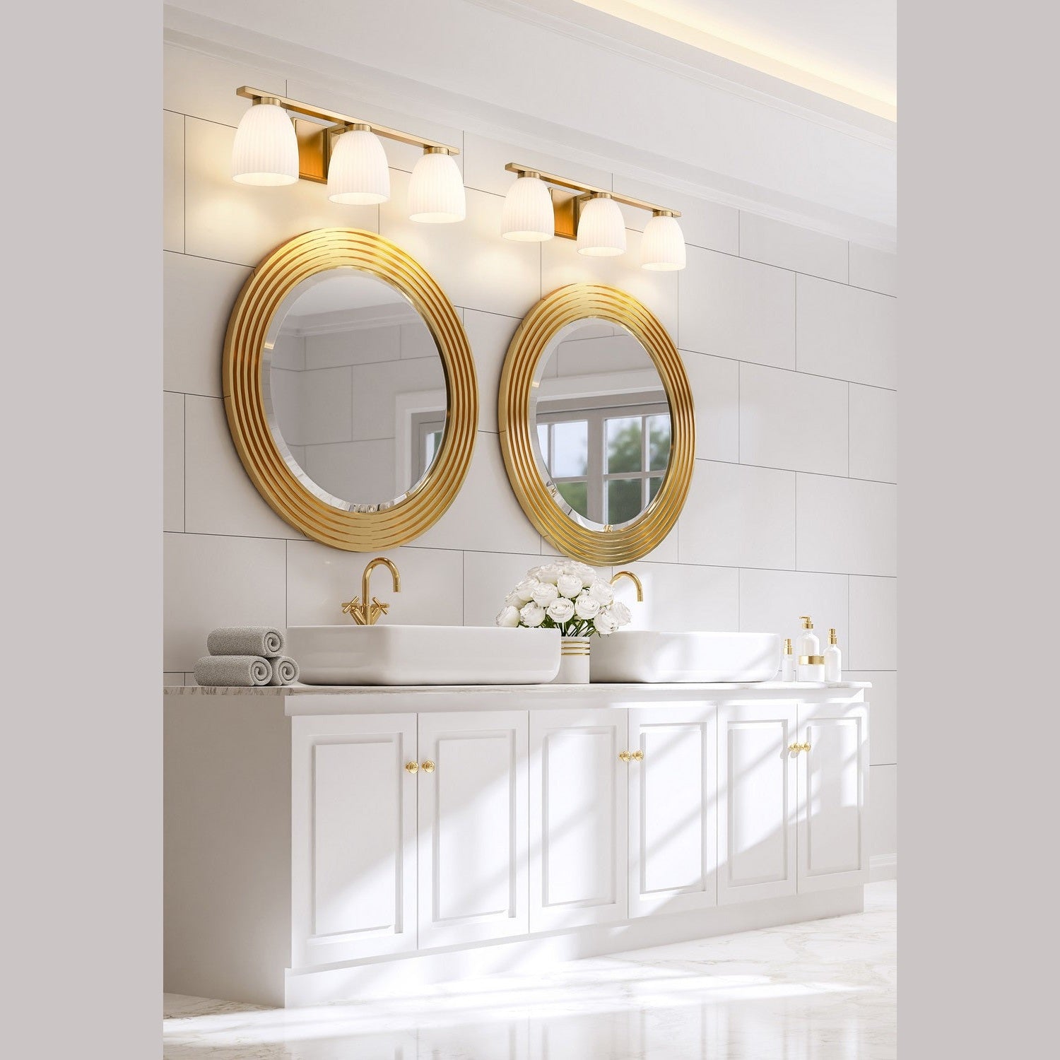 Z-Lite - 7518-3V-MGLD - Three Light Vanity - Naya - Modern Gold