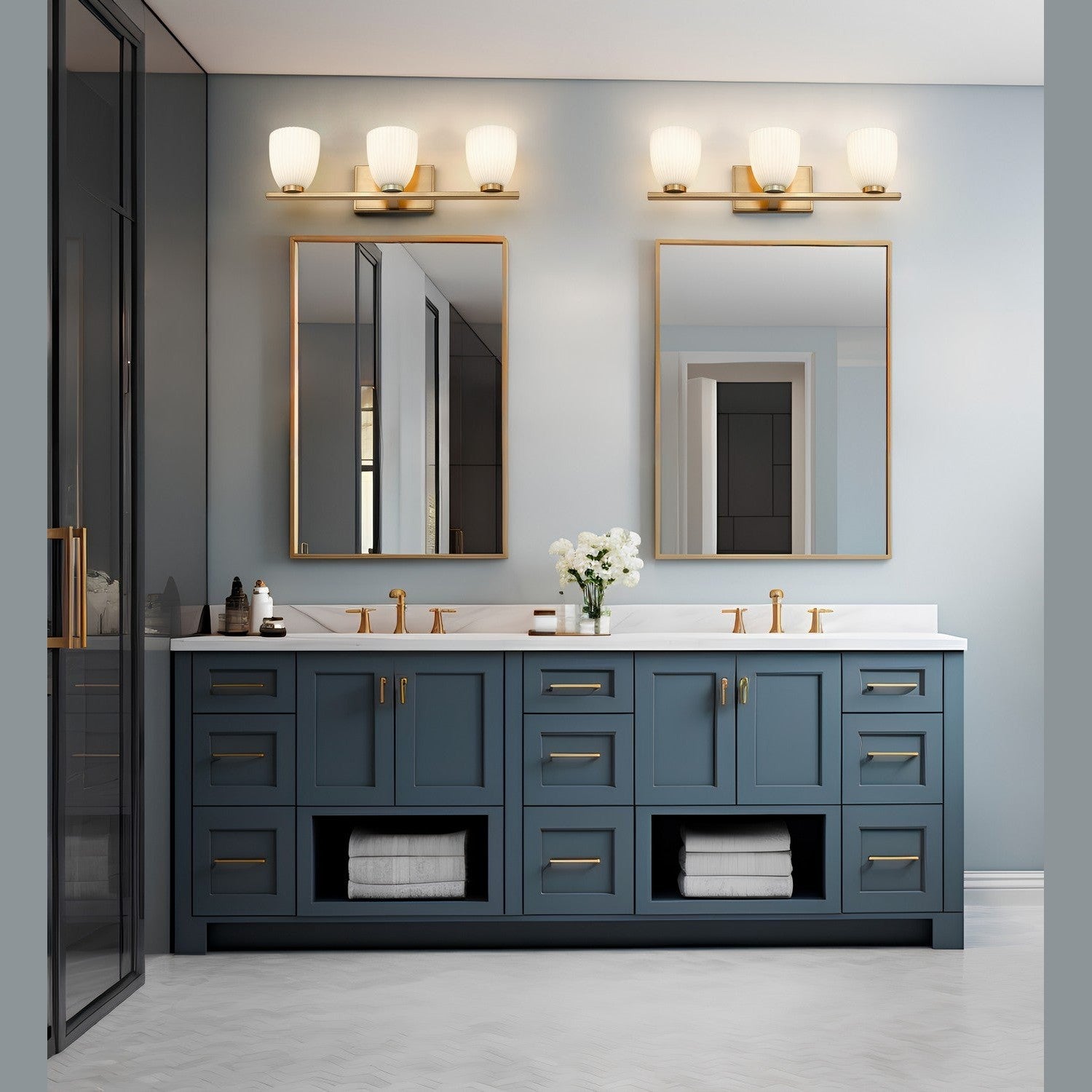 Z-Lite - 7518-3V-MGLD - Three Light Vanity - Naya - Modern Gold