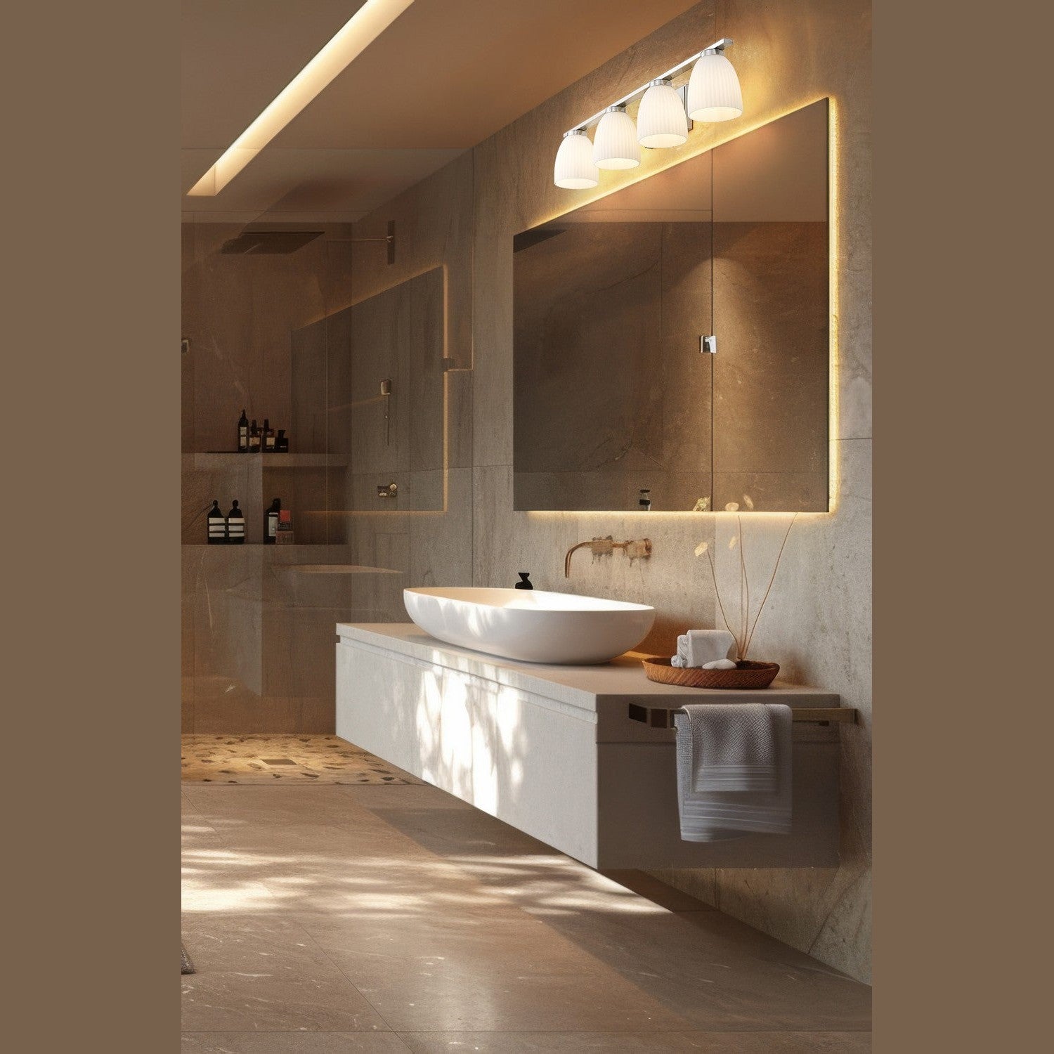 Z-Lite - 7518-4V-BN - Four Light Vanity - Naya - Brushed Nickel