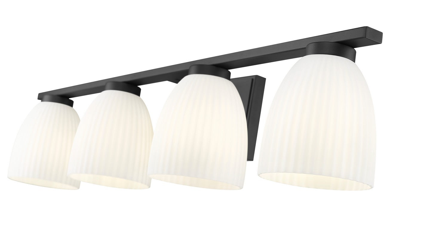 Z-Lite - 7518-4V-MB - Four Light Vanity - Naya - Matte Black