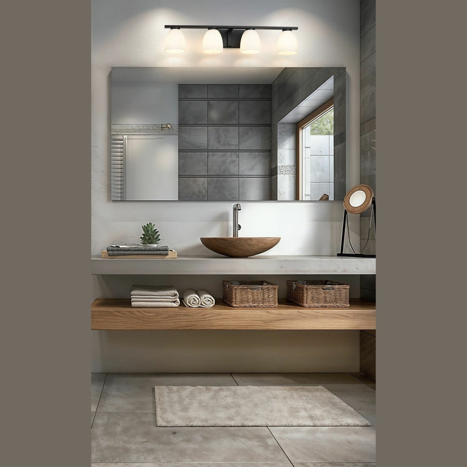 Z-Lite - 7518-4V-MB - Four Light Vanity - Naya - Matte Black