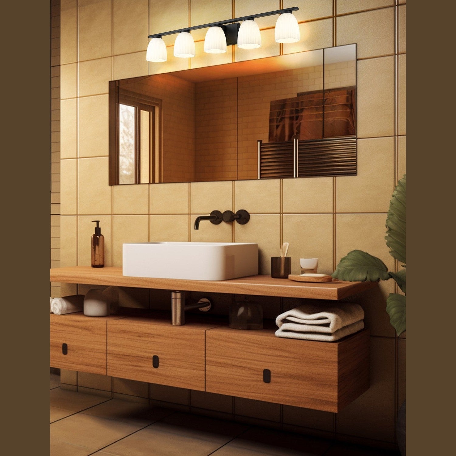 Z-Lite - 7518-5V-MB - Five Light Vanity - Naya - Matte Black