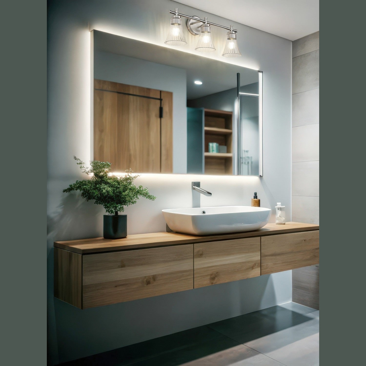 Z-Lite - 7519-3V-BN - Three Light Vanity - Belle - Brushed Nickel