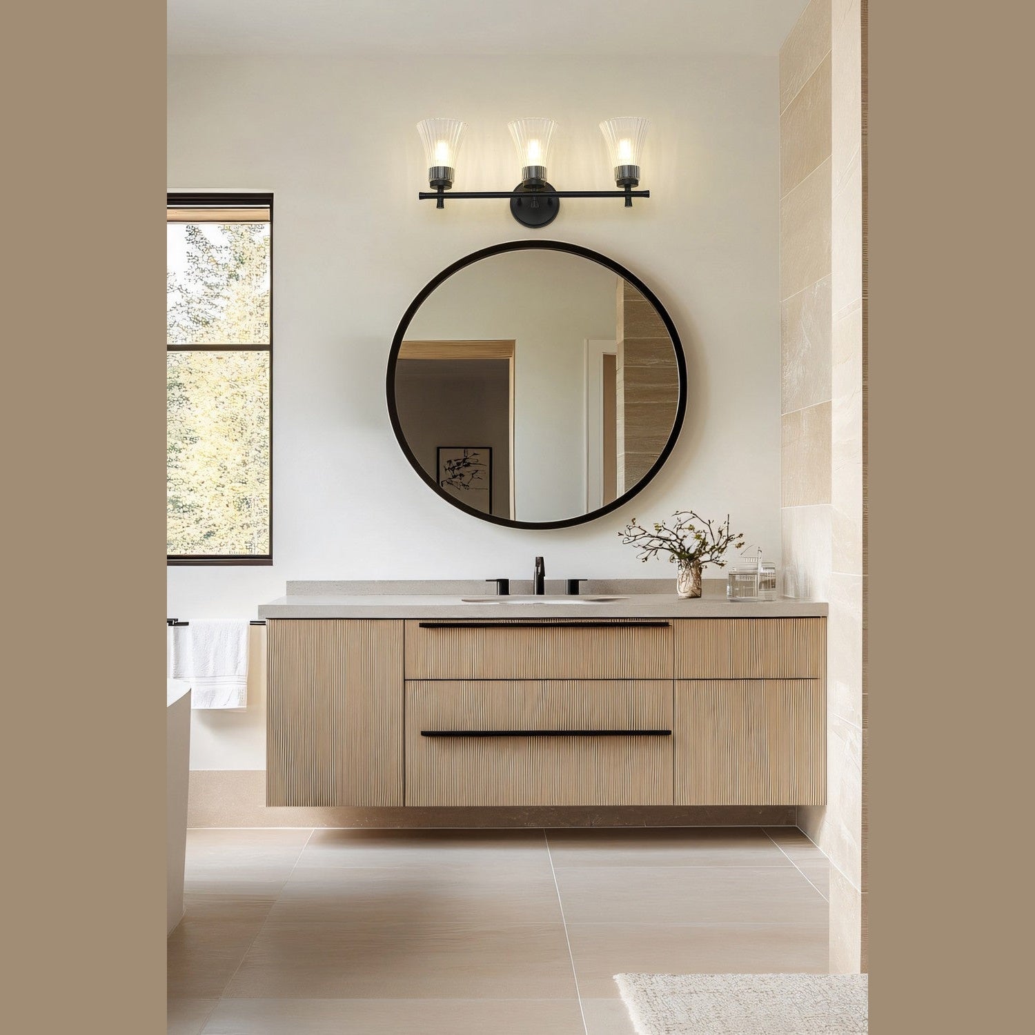 Z-Lite - 7519-3V-MB - Three Light Vanity - Belle - Matte Black