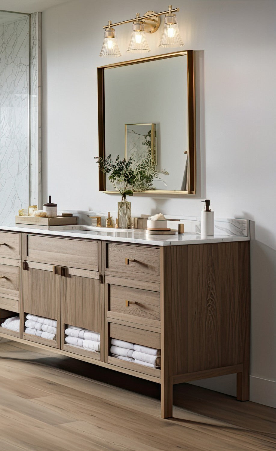 Z-Lite - 7519-3V-MGLD - Three Light Vanity - Belle - Modern Gold