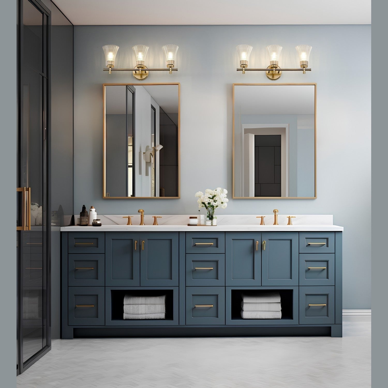 Z-Lite - 7519-3V-MGLD - Three Light Vanity - Belle - Modern Gold