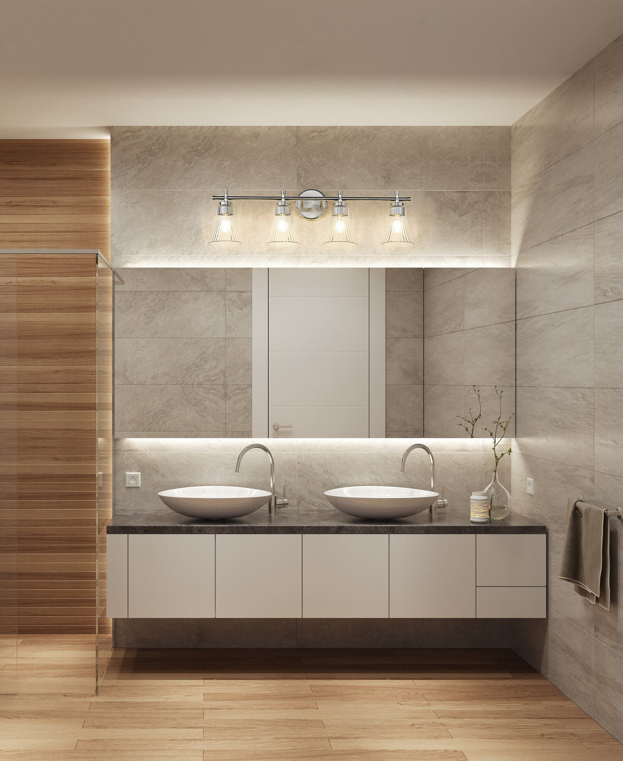 Z-Lite - 7519-4V-BN - Four Light Vanity - Belle - Brushed Nickel