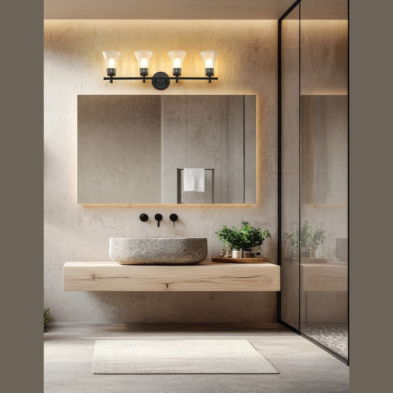 Z-Lite - 7519-4V-MB - Four Light Vanity - Belle - Matte Black