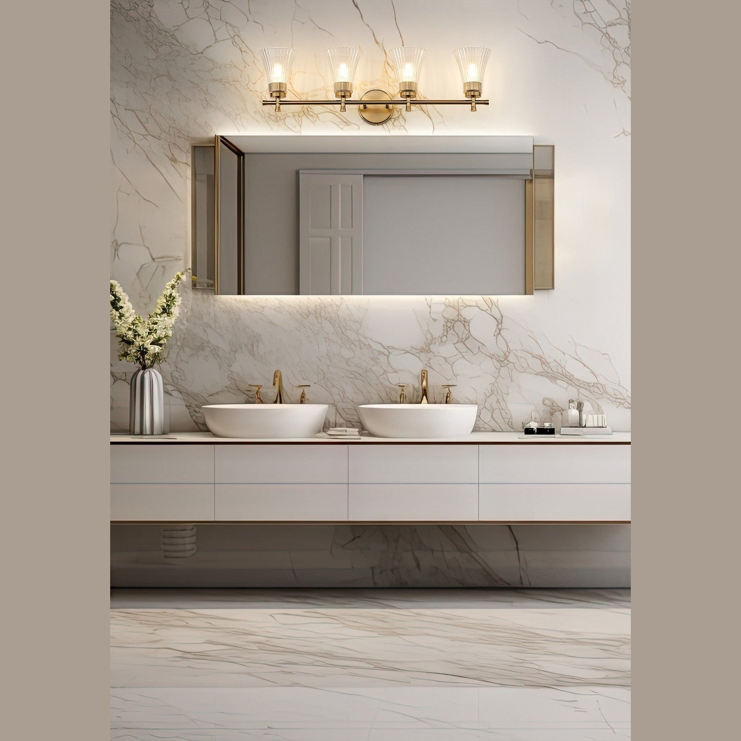 Z-Lite - 7519-4V-MGLD - Four Light Vanity - Belle - Modern Gold