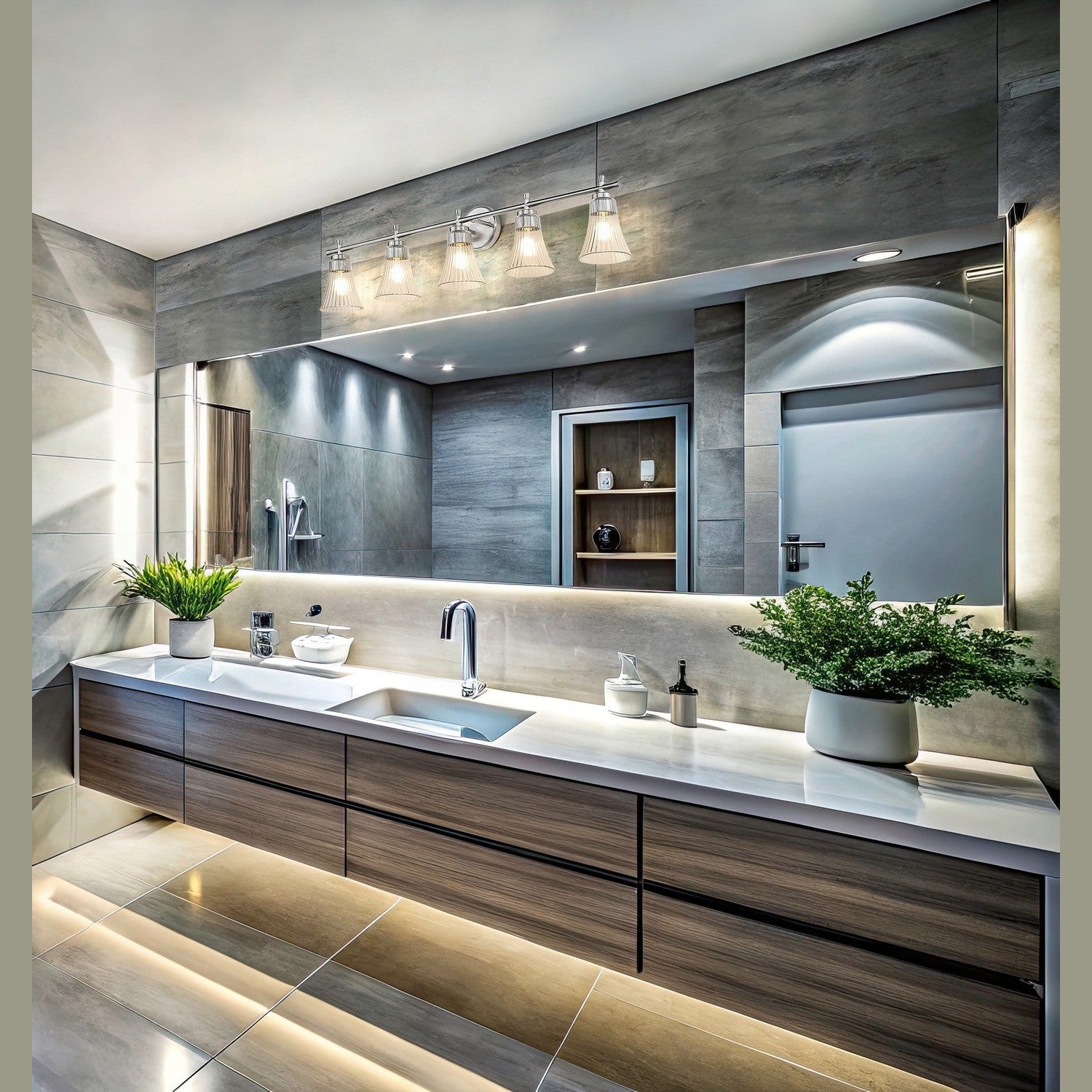 Z-Lite - 7519-5V-BN - Five Light Vanity - Belle - Brushed Nickel