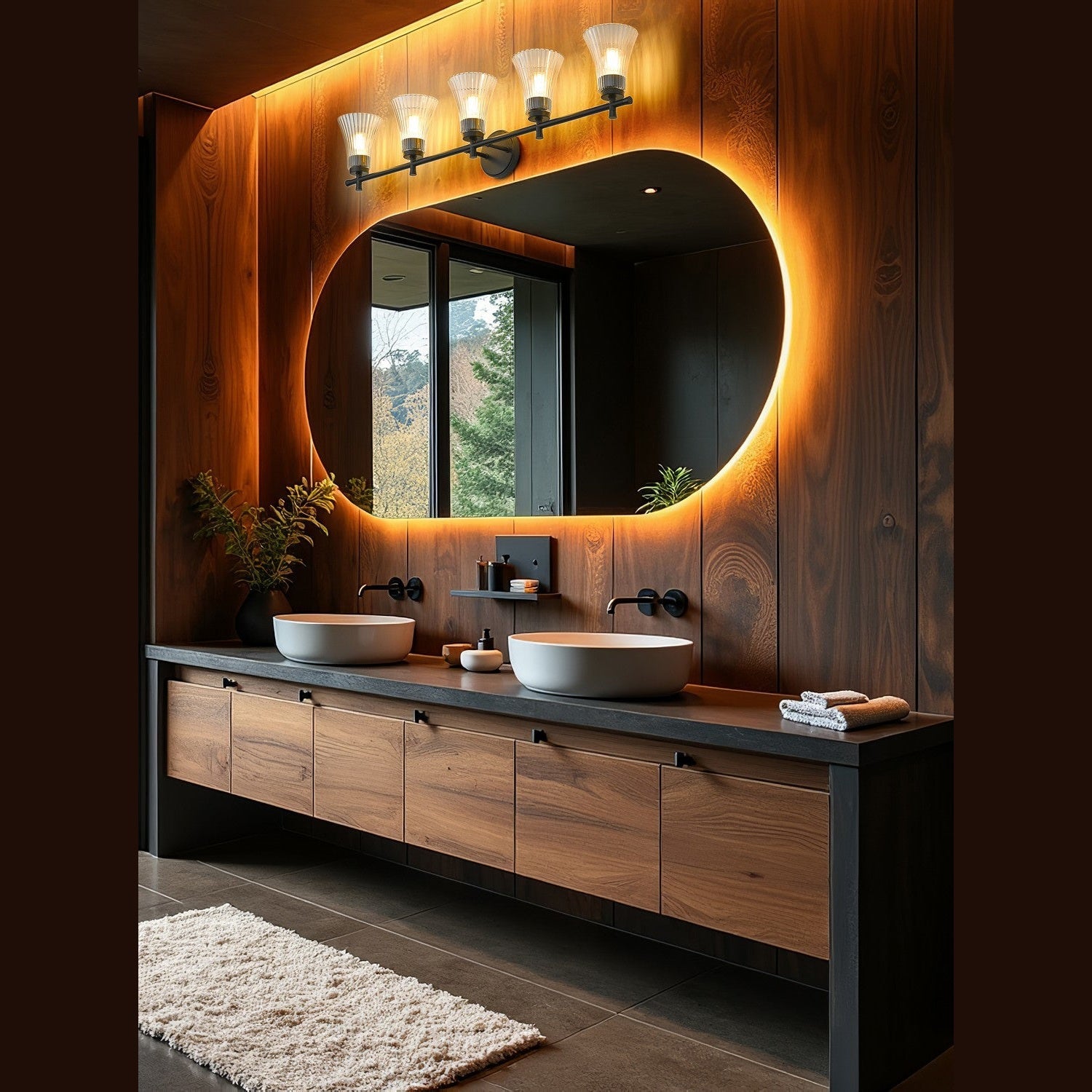 Z-Lite - 7519-5V-MB - Five Light Vanity - Belle - Matte Black