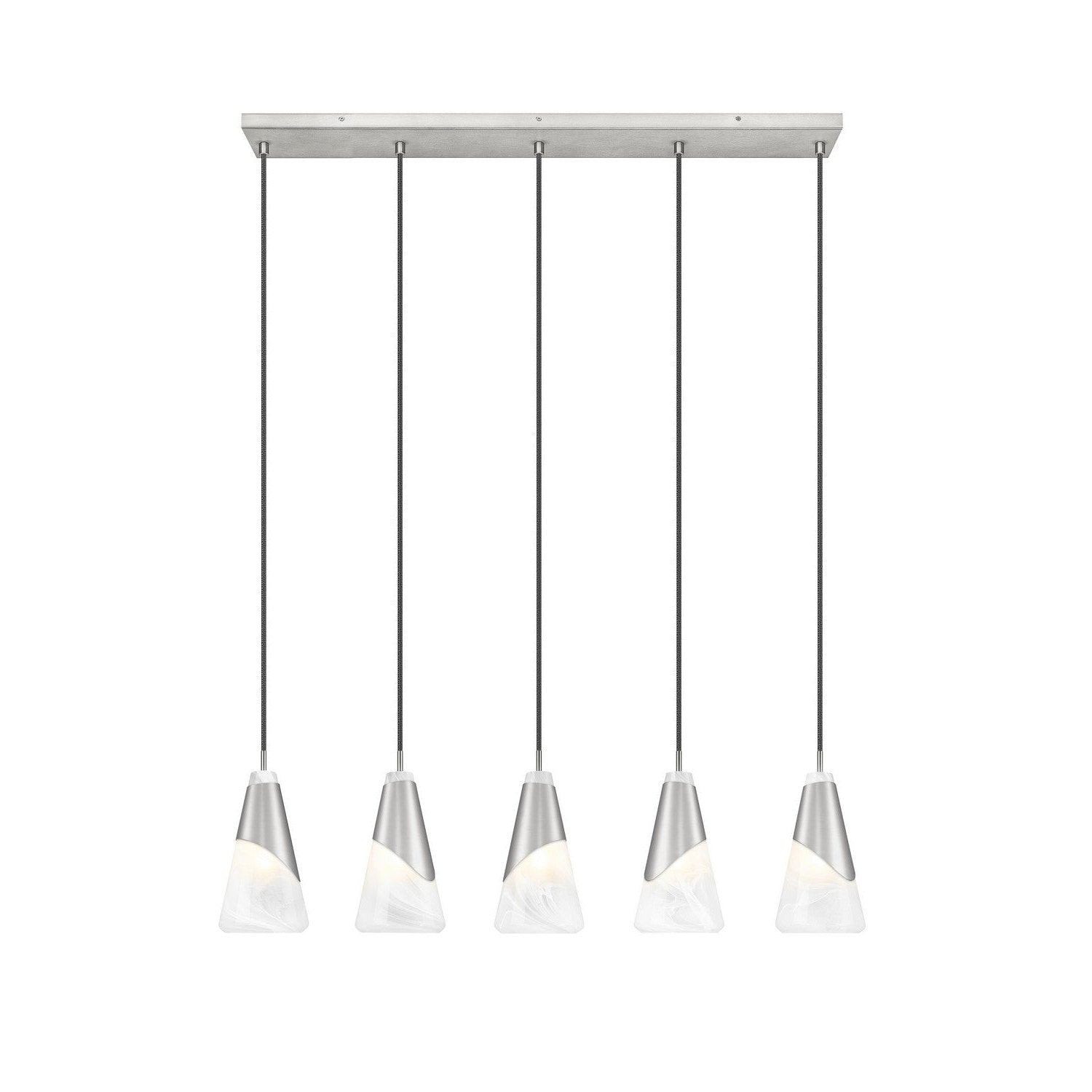 Z-Lite - 828P6-5L-BN - Five Light Linear Chandelier - Aimie - Brushed Nickel