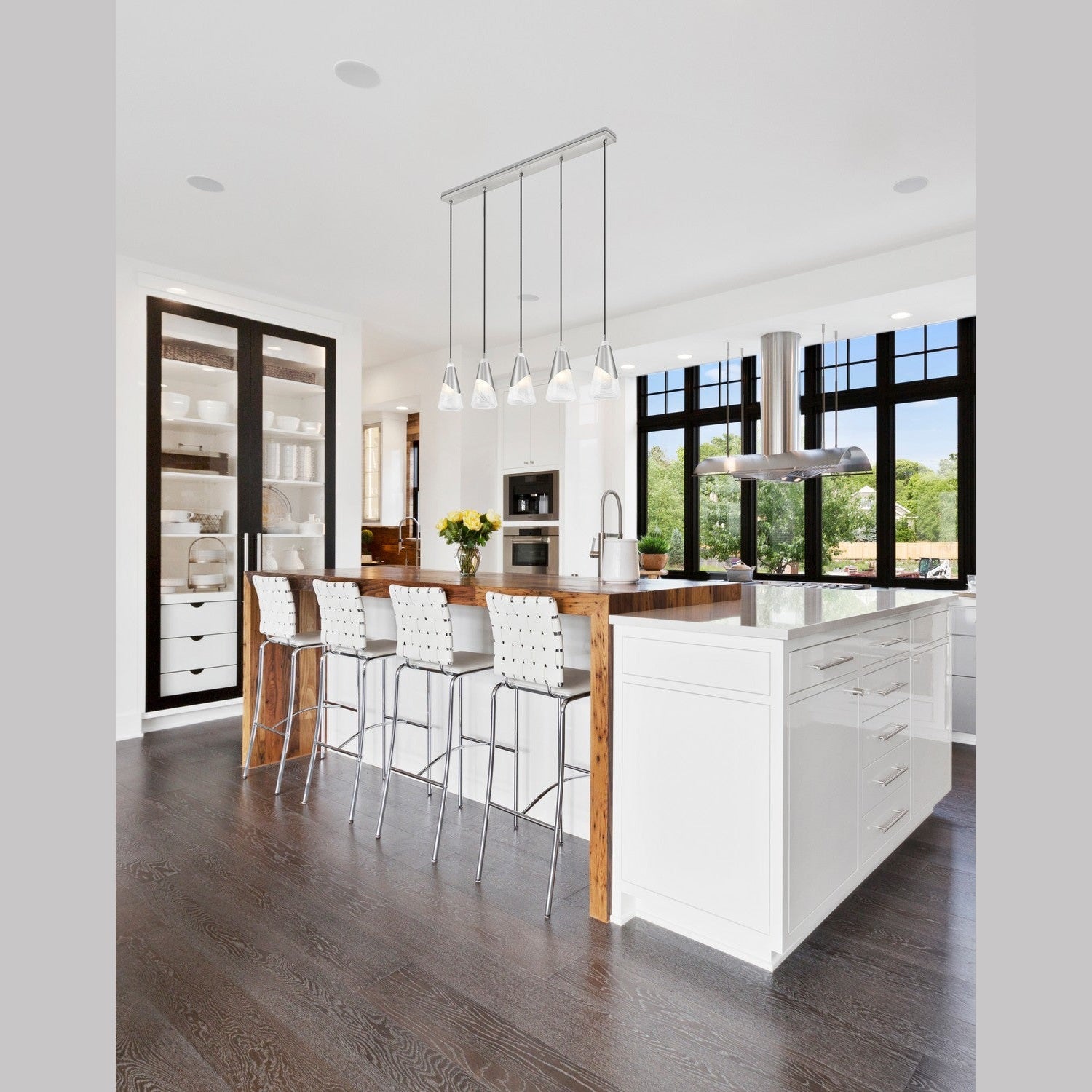 Z-Lite - 828P6-5L-BN - Five Light Linear Chandelier - Aimie - Brushed Nickel