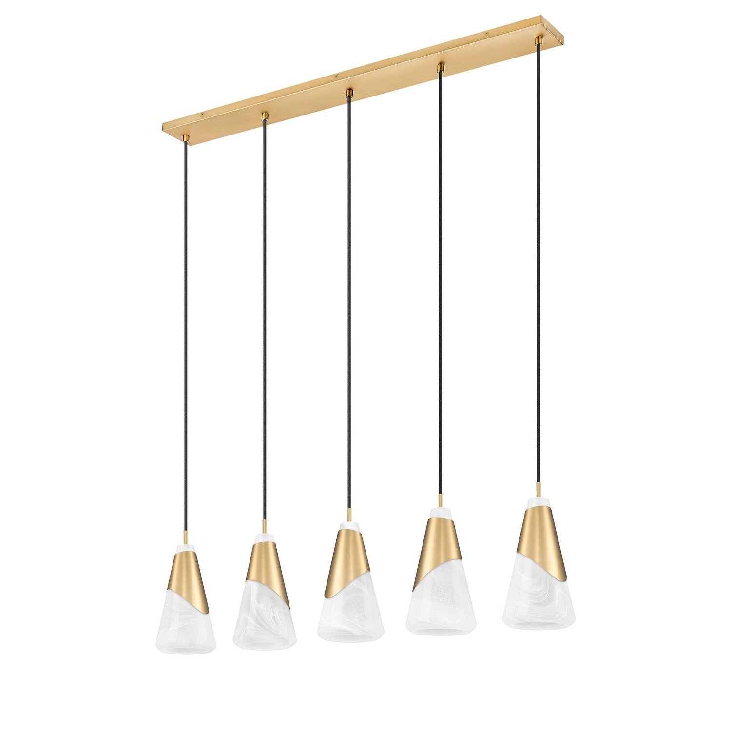 Z-Lite - 828P6-5L-MGLD - Five Light Linear Chandelier - Aimie - Modern Gold