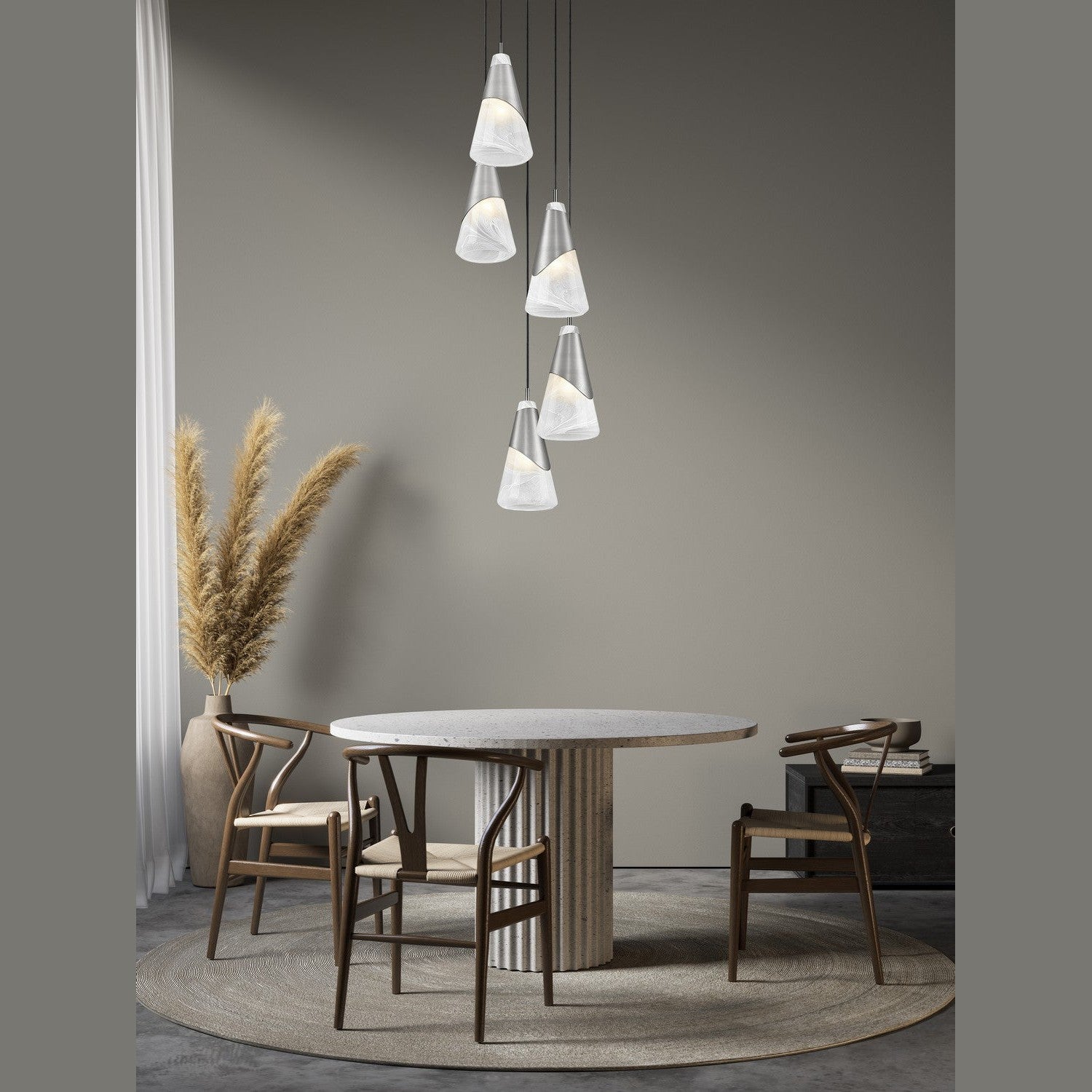 Z-Lite - 828P6-5R-BN - Five Light Chandelier - Aimie - Brushed Nickel