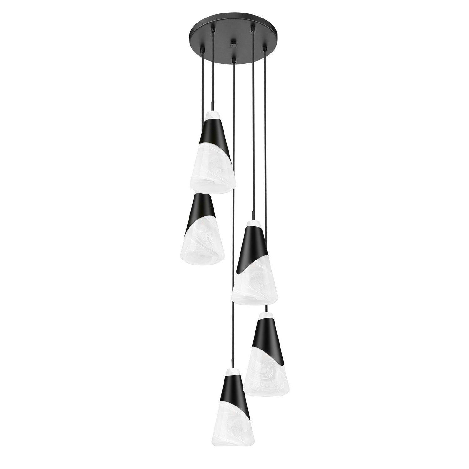 Z-Lite - 828P6-5R-MB - Five Light Chandelier - Aimie - Matte Black
