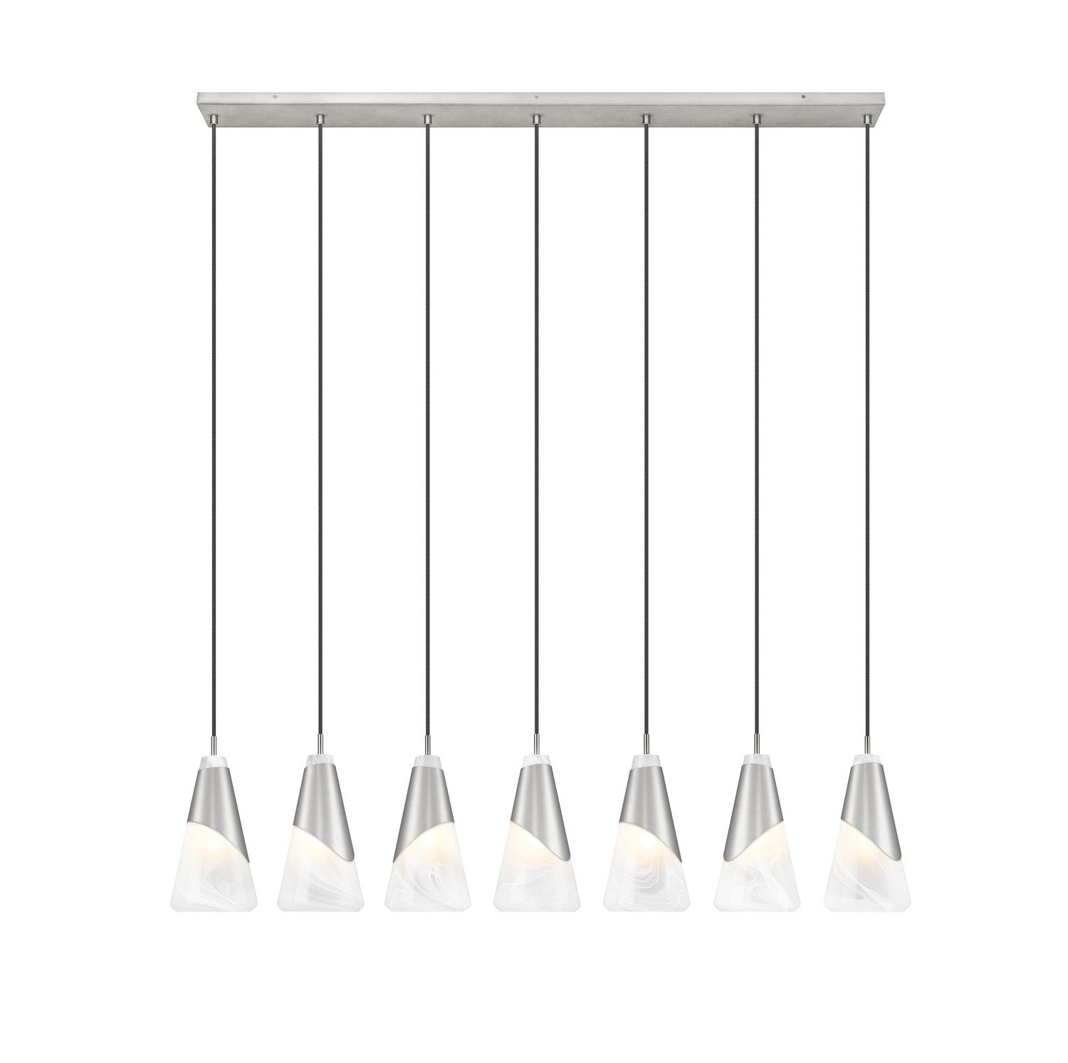 Z-Lite - 828P6-7L-BN - Seven Light Linear Chandelier - Aimie - Brushed Nickel