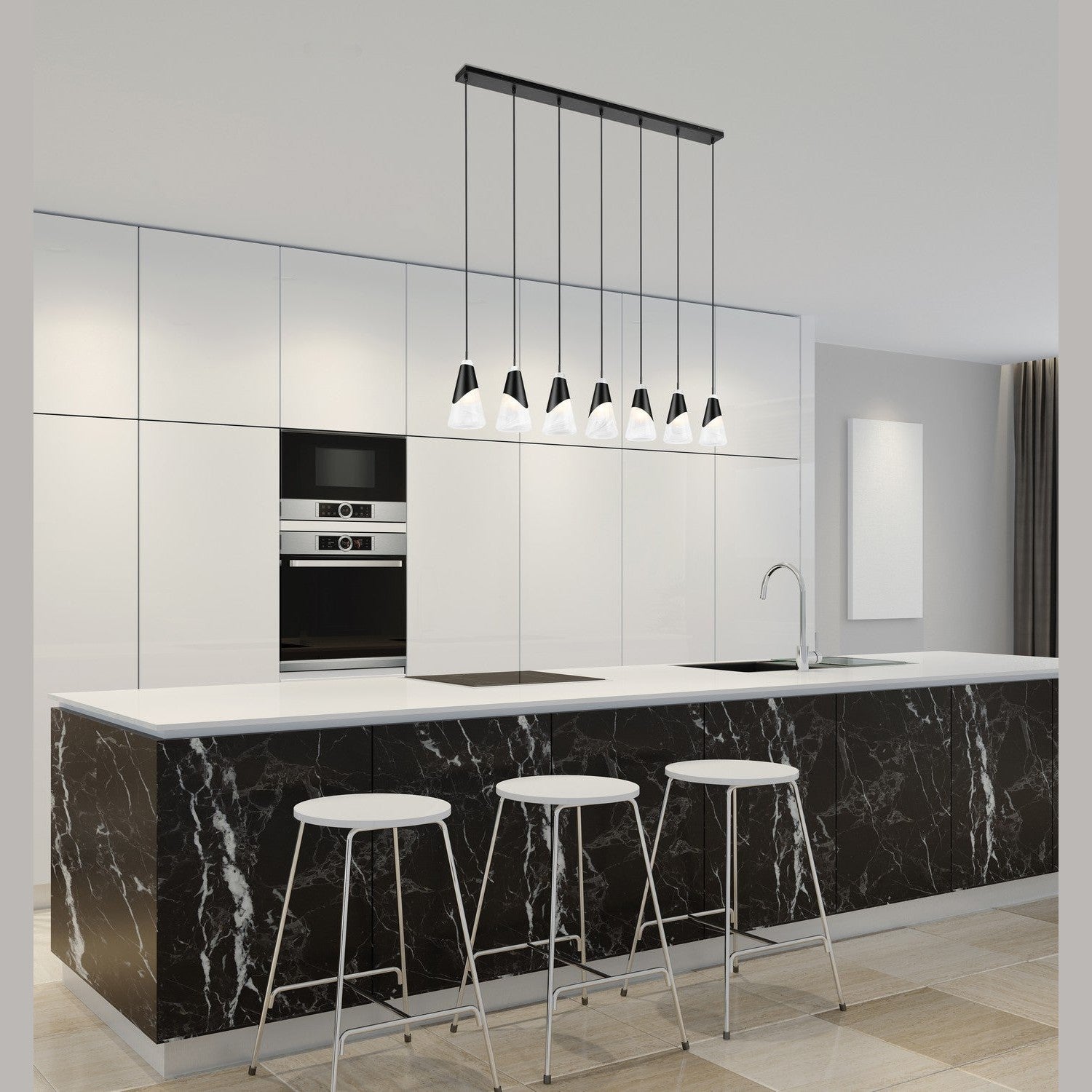 Z-Lite - 828P6-7L-BN - Seven Light Linear Chandelier - Aimie - Brushed Nickel