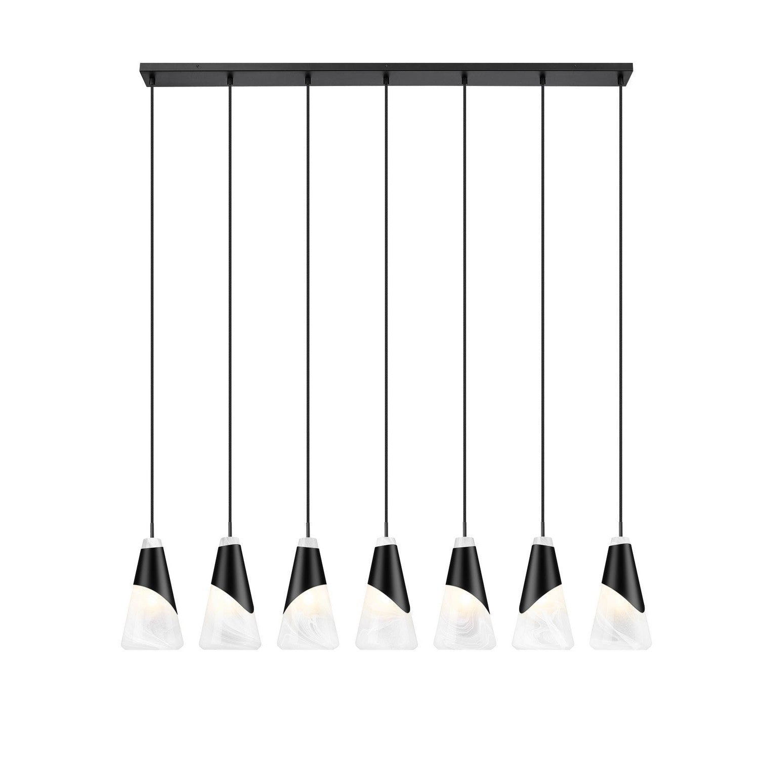 Z-Lite - 828P6-7L-MB - Seven Light Linear Chandelier - Aimie - Matte Black