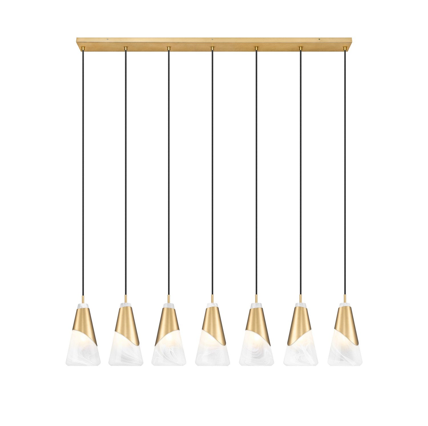 Z-Lite - 828P6-7L-MGLD - Seven Light Linear Chandelier - Aimie - Modern Gold