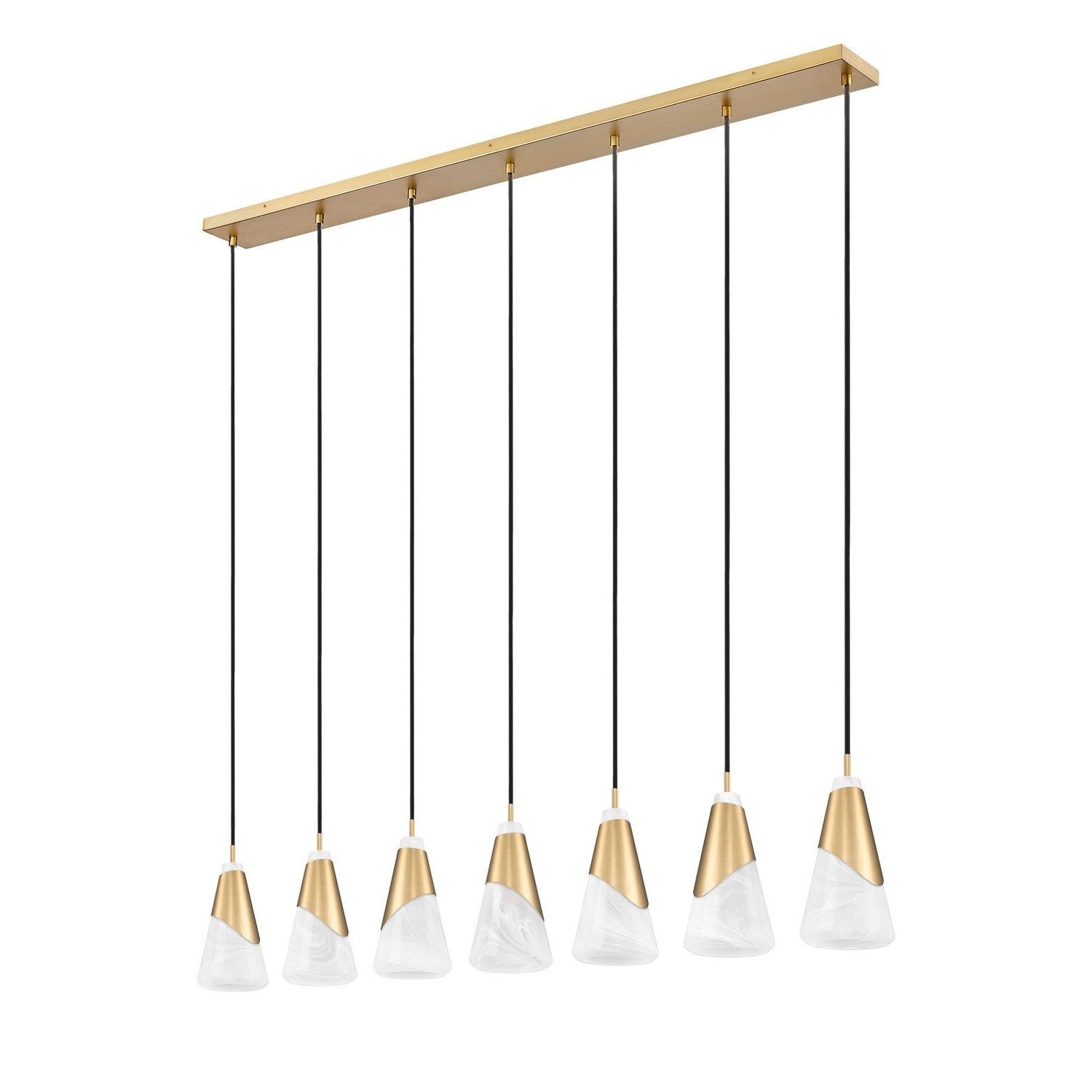 Z-Lite - 828P6-7L-MGLD - Seven Light Linear Chandelier - Aimie - Modern Gold