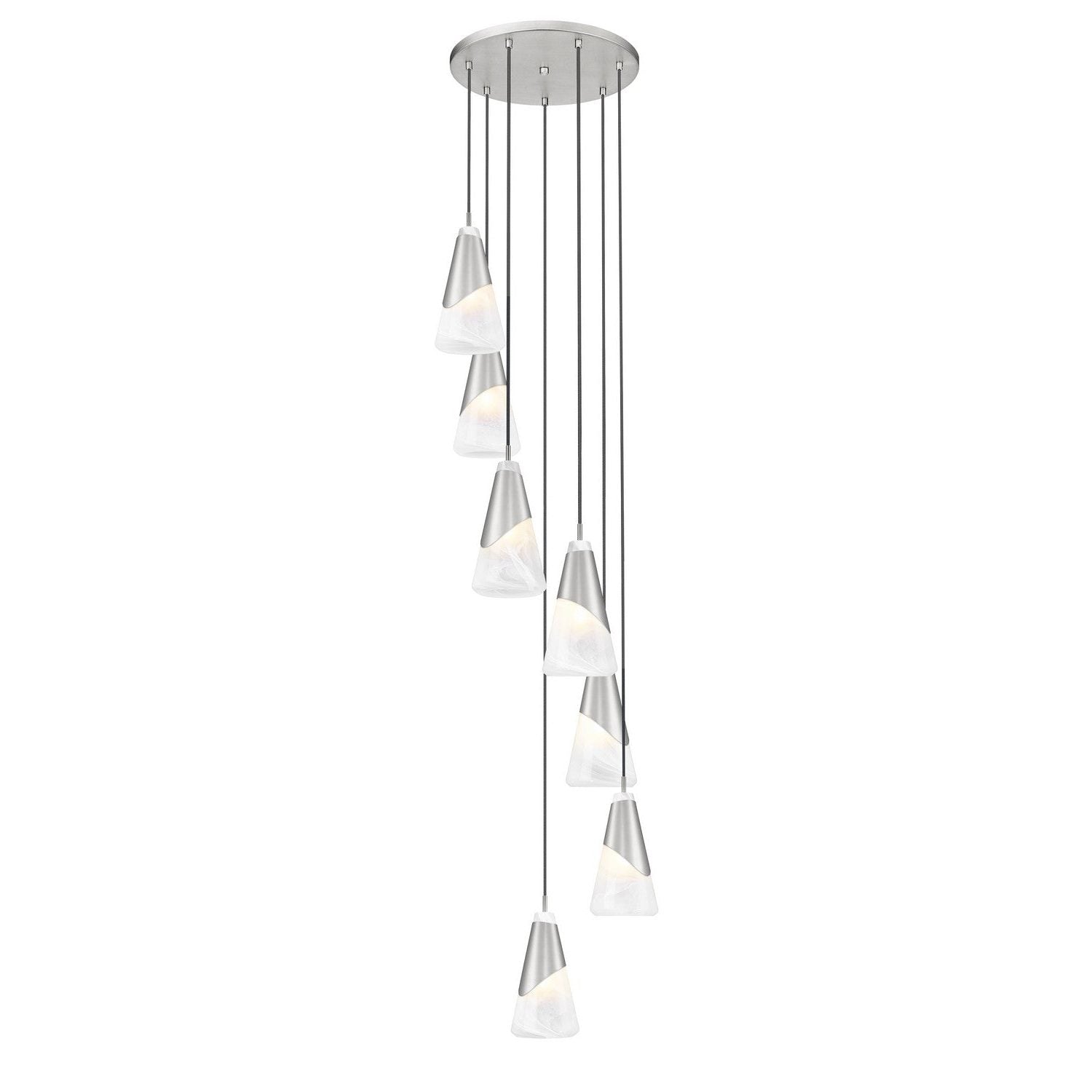 Z-Lite - 828P6-7R-BN - Seven Light Chandelier - Aimie - Brushed Nickel