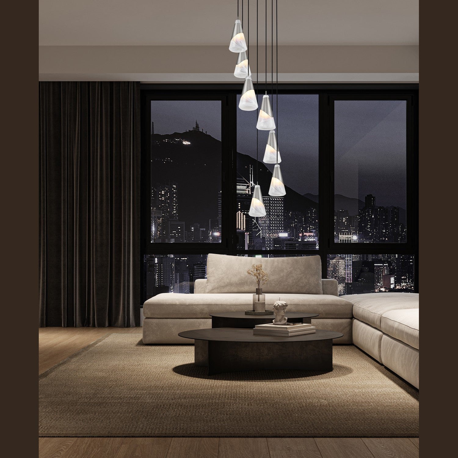 Z-Lite - 828P6-7R-BN - Seven Light Chandelier - Aimie - Brushed Nickel