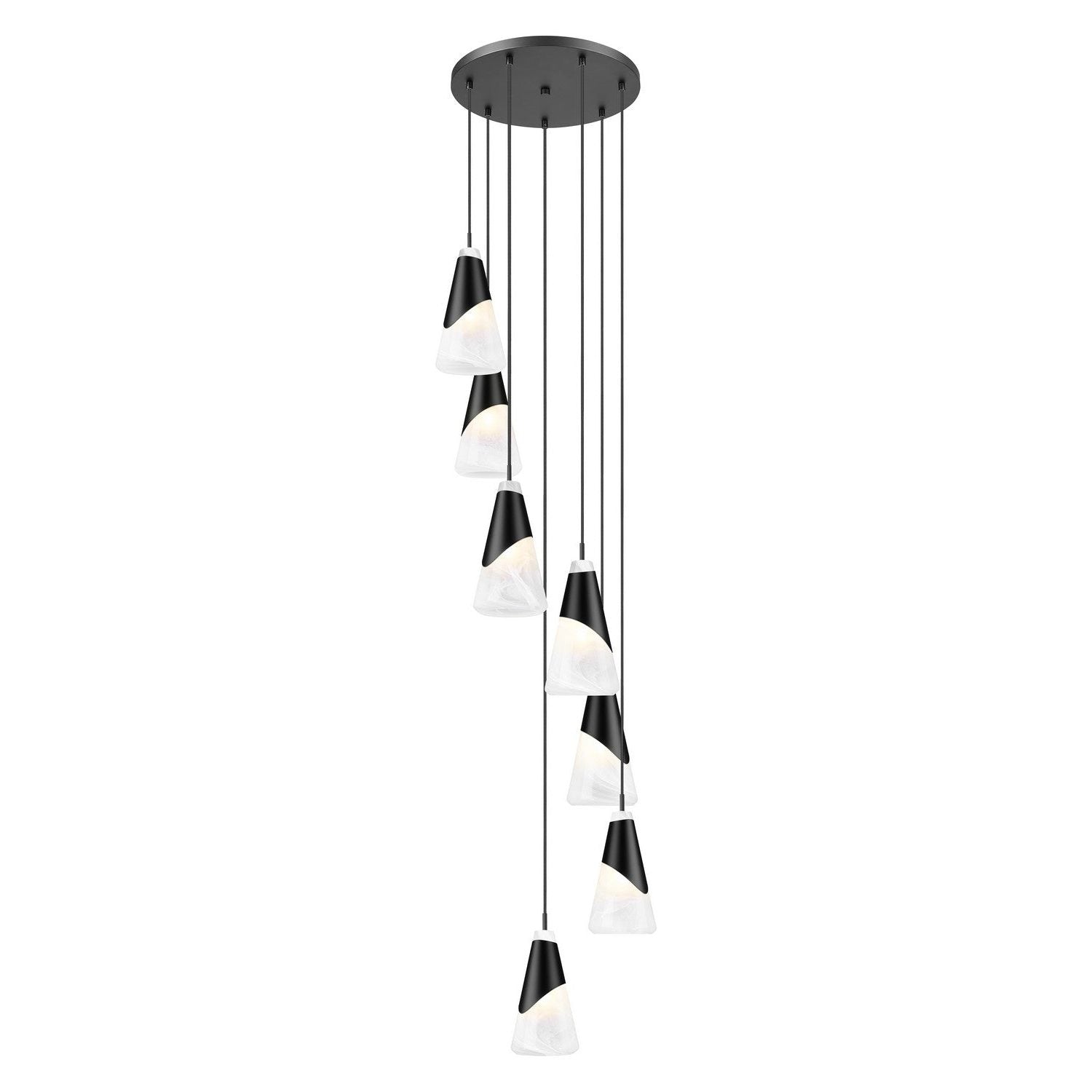 Z-Lite - 828P6-7R-MB - Seven Light Chandelier - Aimie - Matte Black