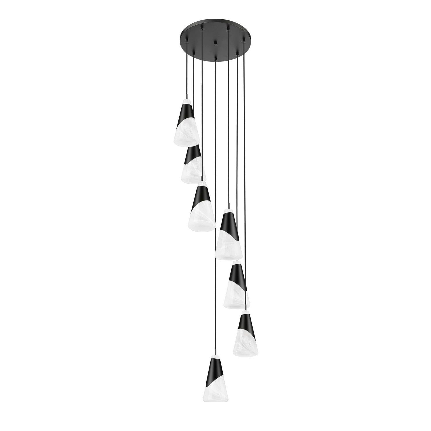 Z-Lite - 828P6-7R-MB - Seven Light Chandelier - Aimie - Matte Black