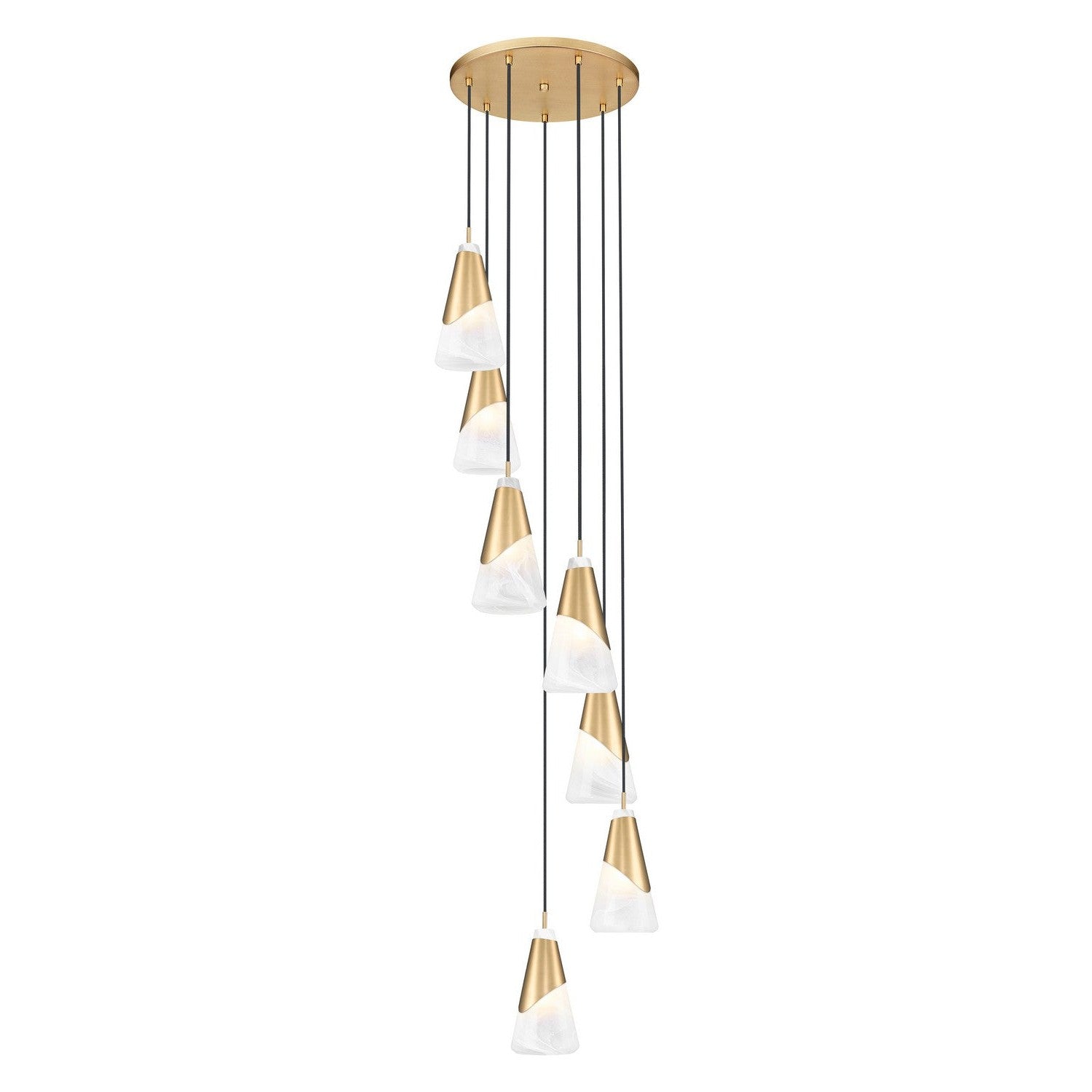 Z-Lite - 828P6-7R-MGLD - Seven Light Chandelier - Aimie - Modern Gold