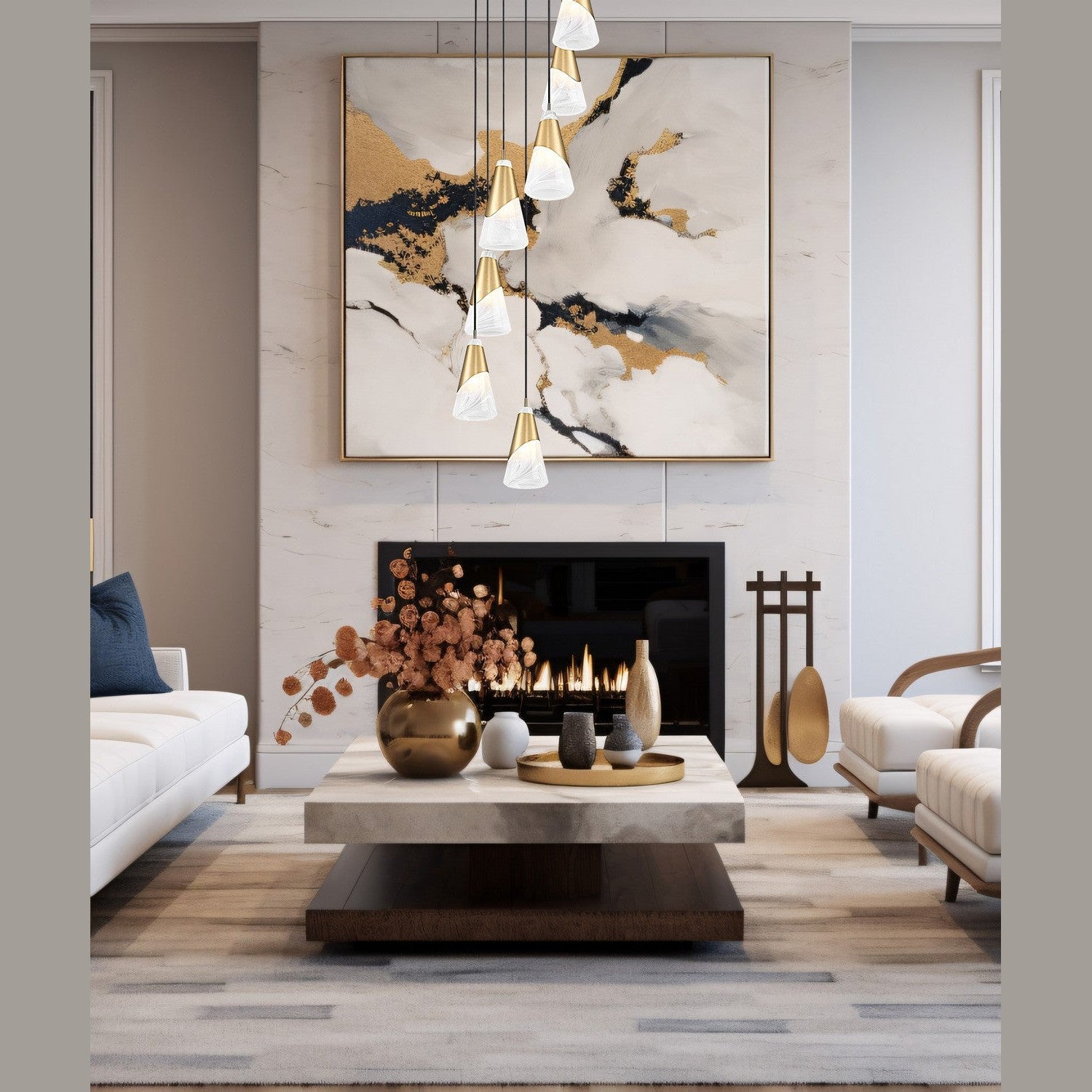 Z-Lite - 828P6-7R-MGLD - Seven Light Chandelier - Aimie - Modern Gold