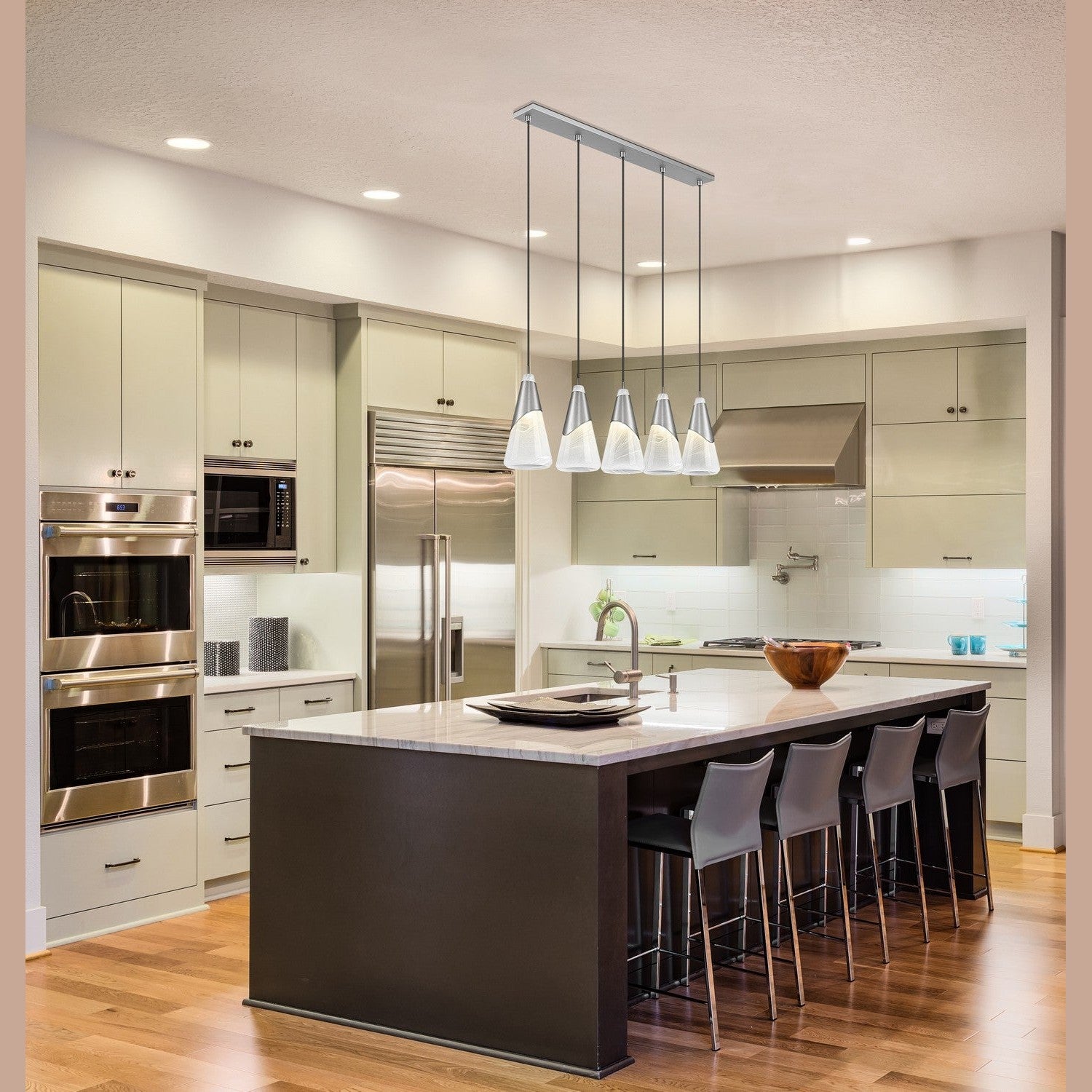 Z-Lite - 828P7-5L-BN - Five Light Linear Chandelier - Aimie - Brushed Nickel